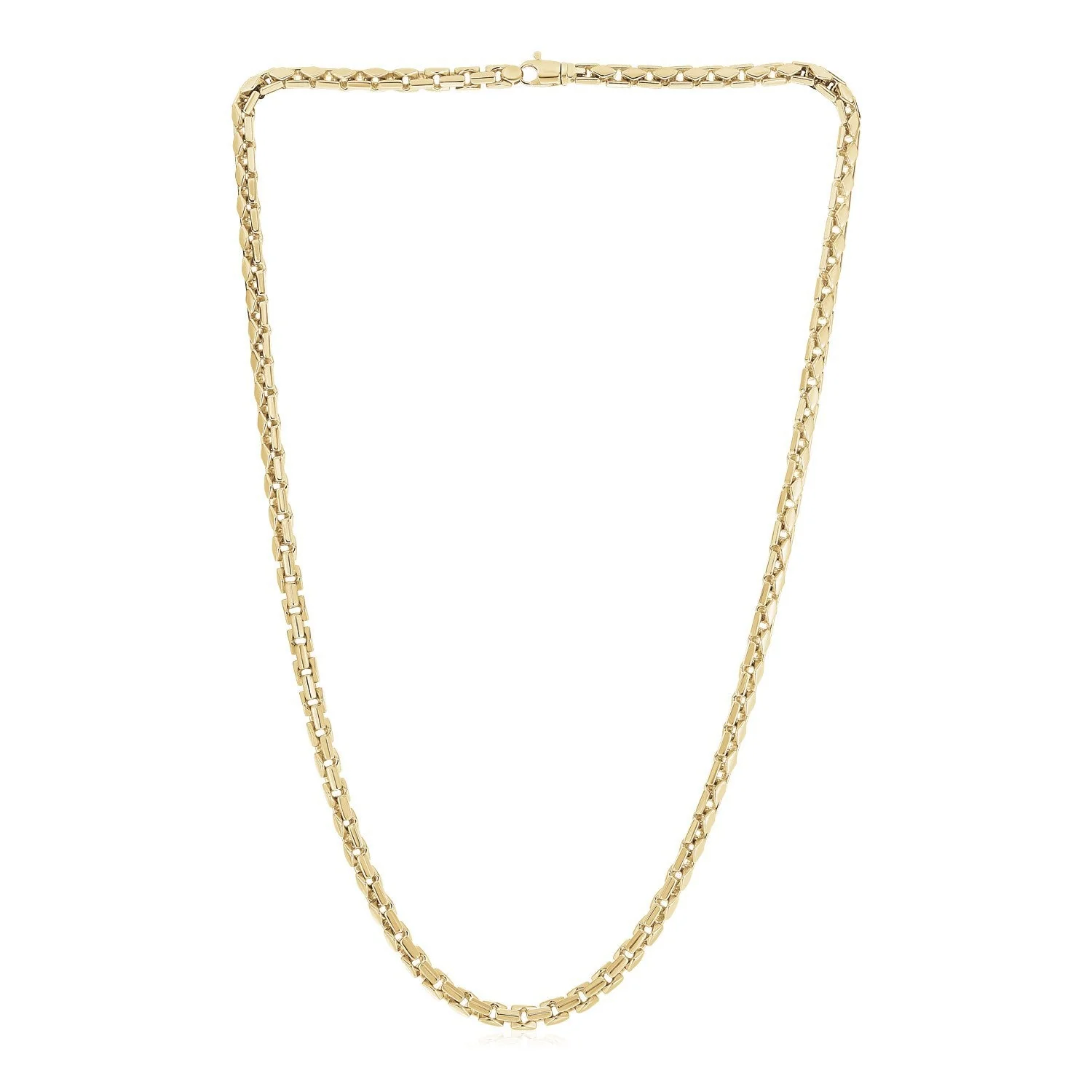 14k Yellow Gold High Polish Mens Fancy Box Necklace (5.0mm) - Image 3