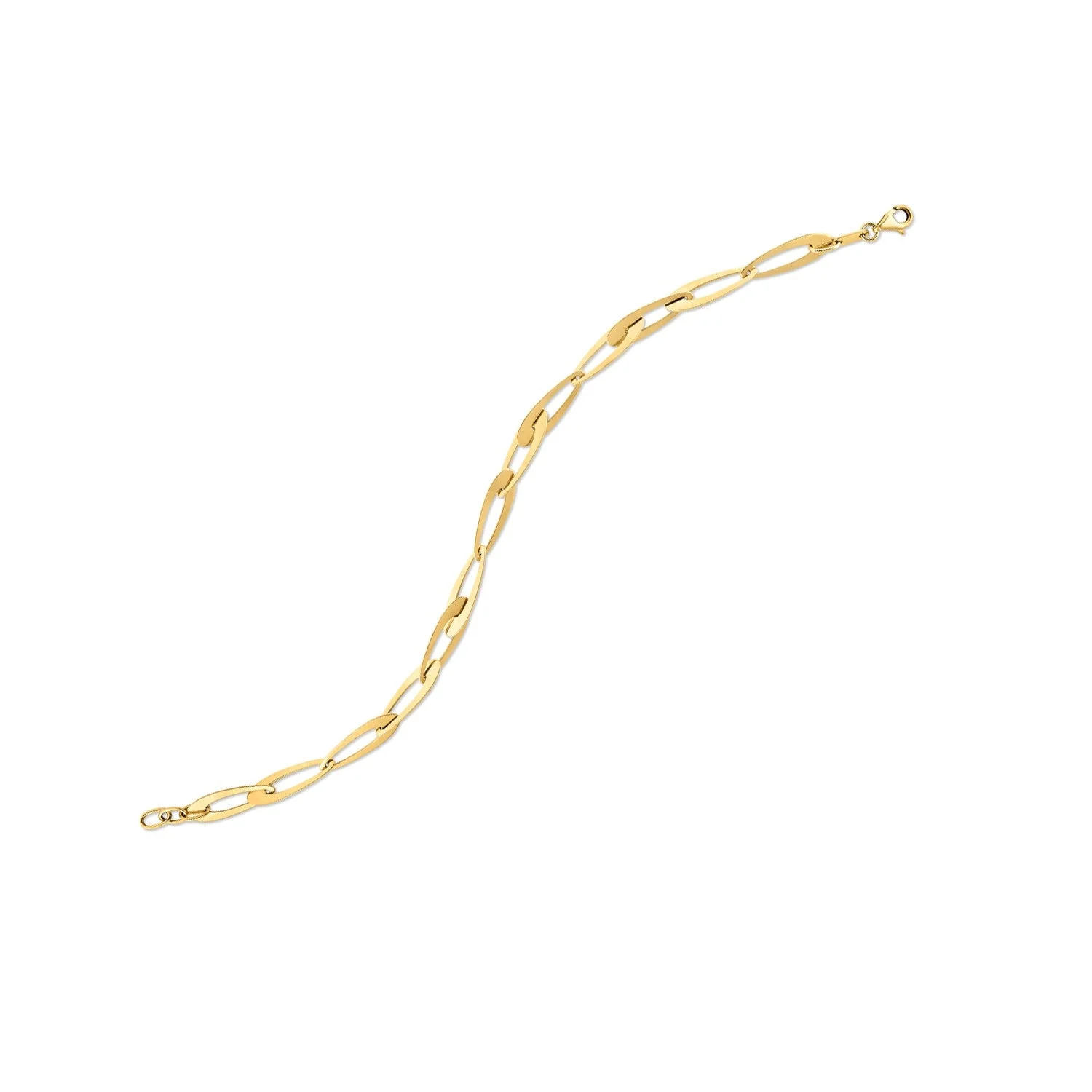 14k Yellow Gold Italian Oval Links Bracelet (5.40 mm) - Image 4