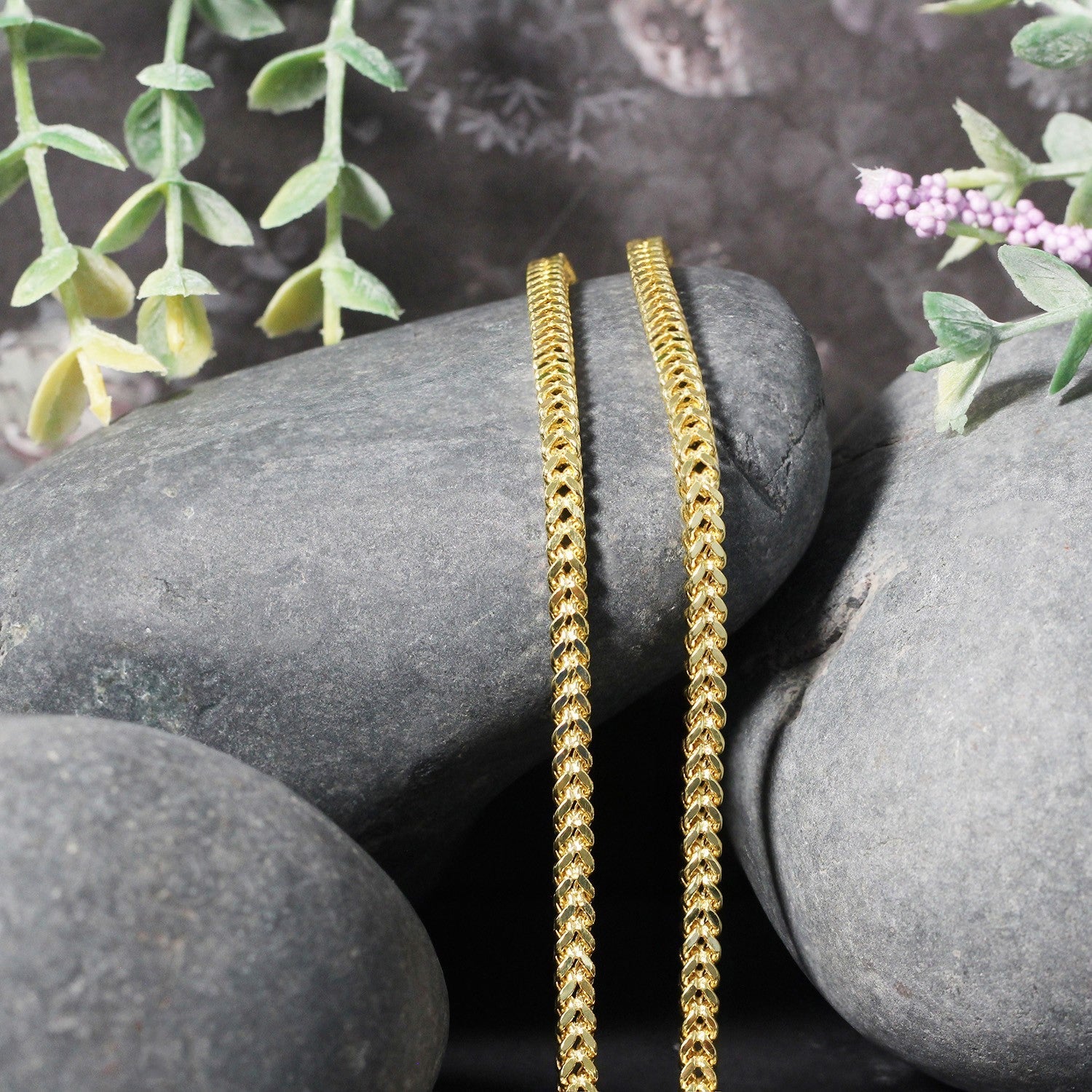 14k Yellow Gold Light Weight Wheat Chain (3.20 mm) - Image 10