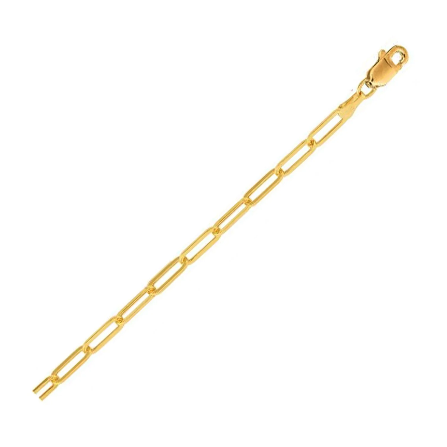 14K Yellow Gold Lite Paperclip Anklet (3.2mm) - Image 3