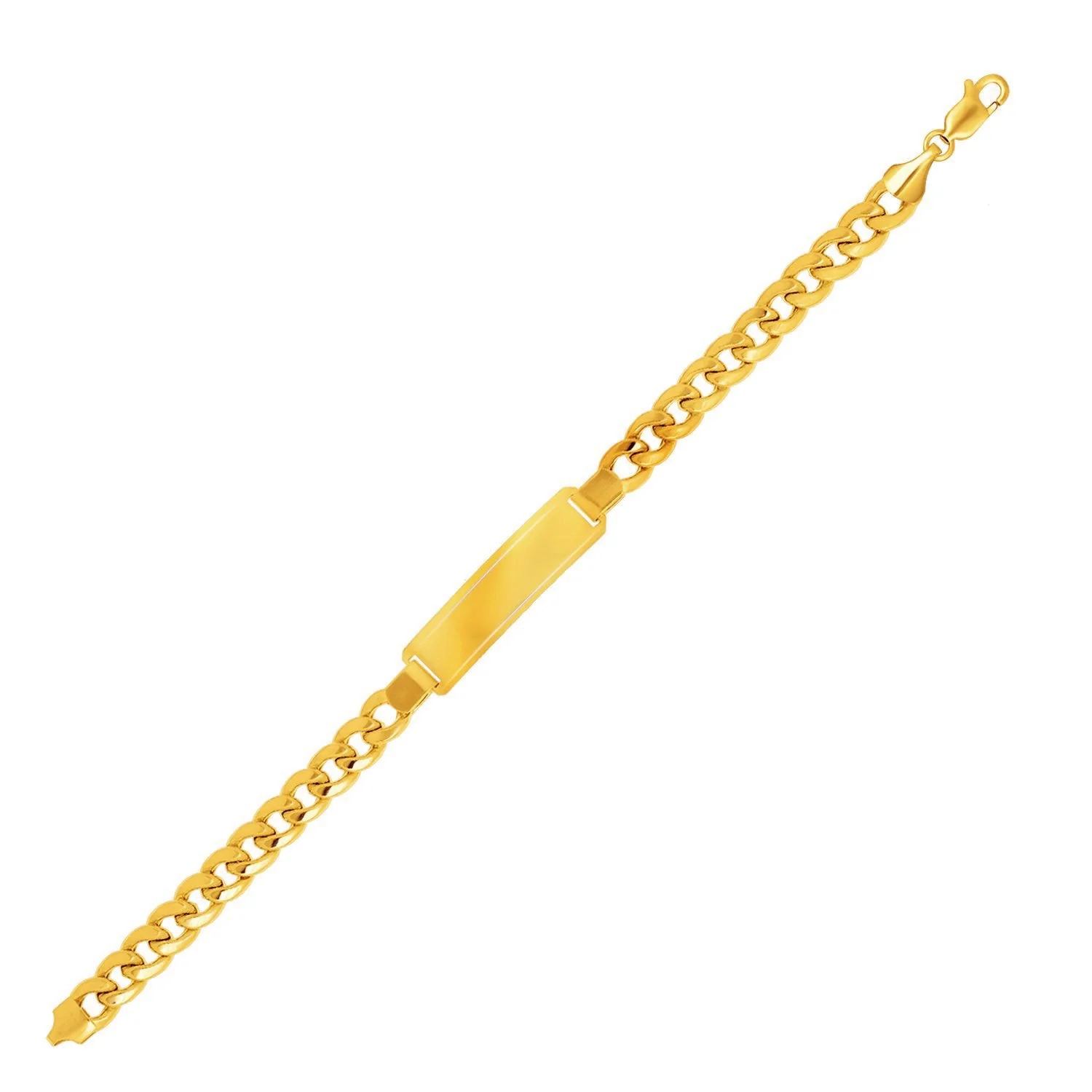 14k Yellow Gold Men's ID Cuban Chain Bracelet - Image 4