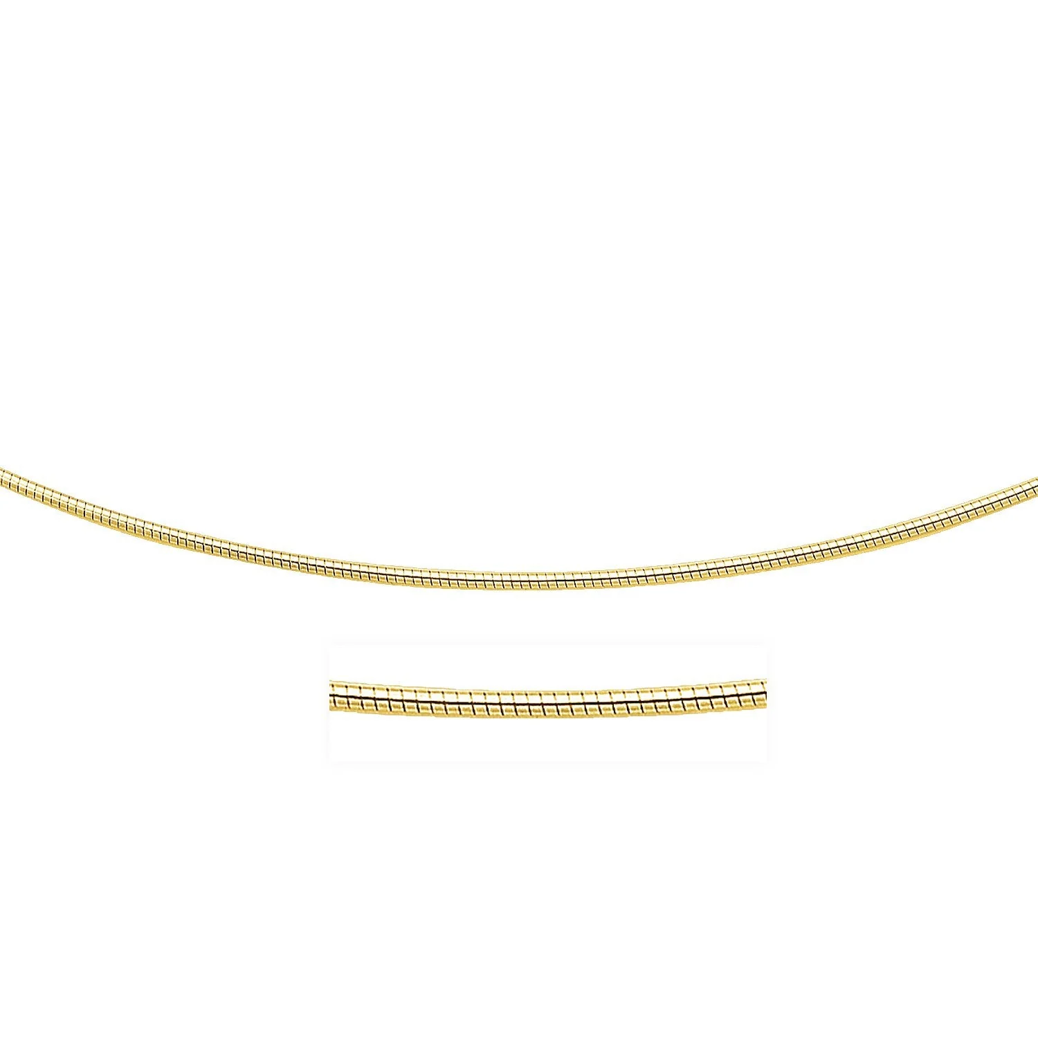 14k Yellow Gold Necklace in a Round Omega Chain Style - Image 4