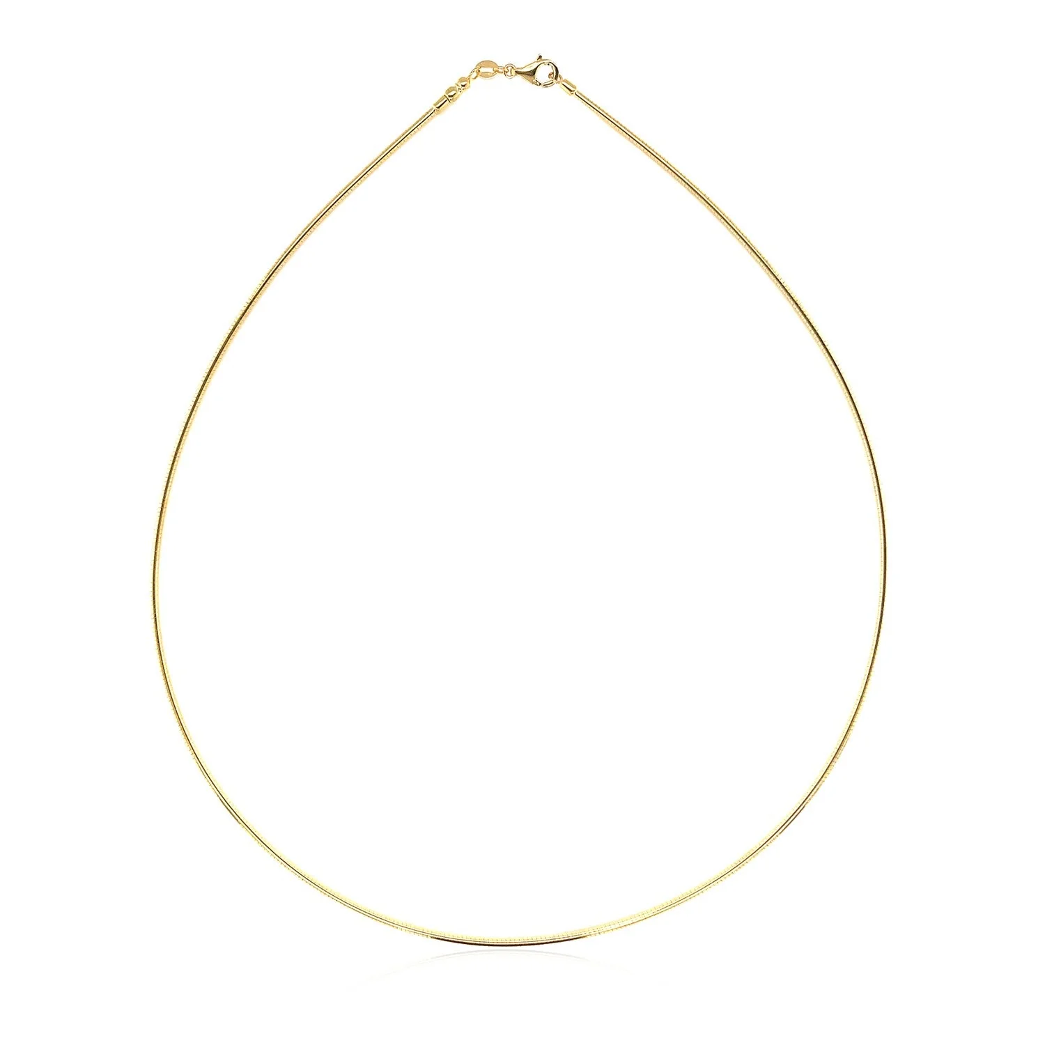 14k Yellow Gold Necklace in a Round Omega Chain Style - Image 5