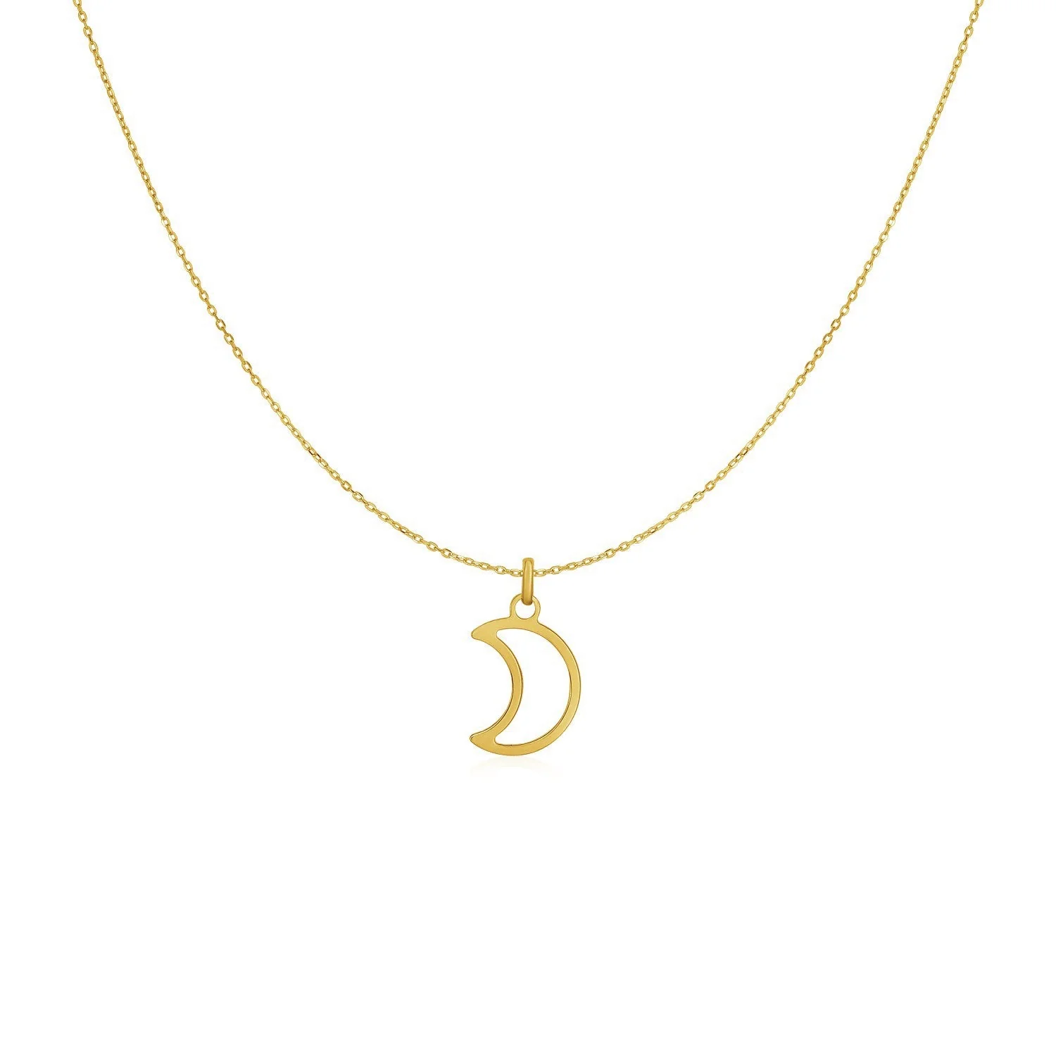 14k Yellow Gold Necklace with Moon - Image 5