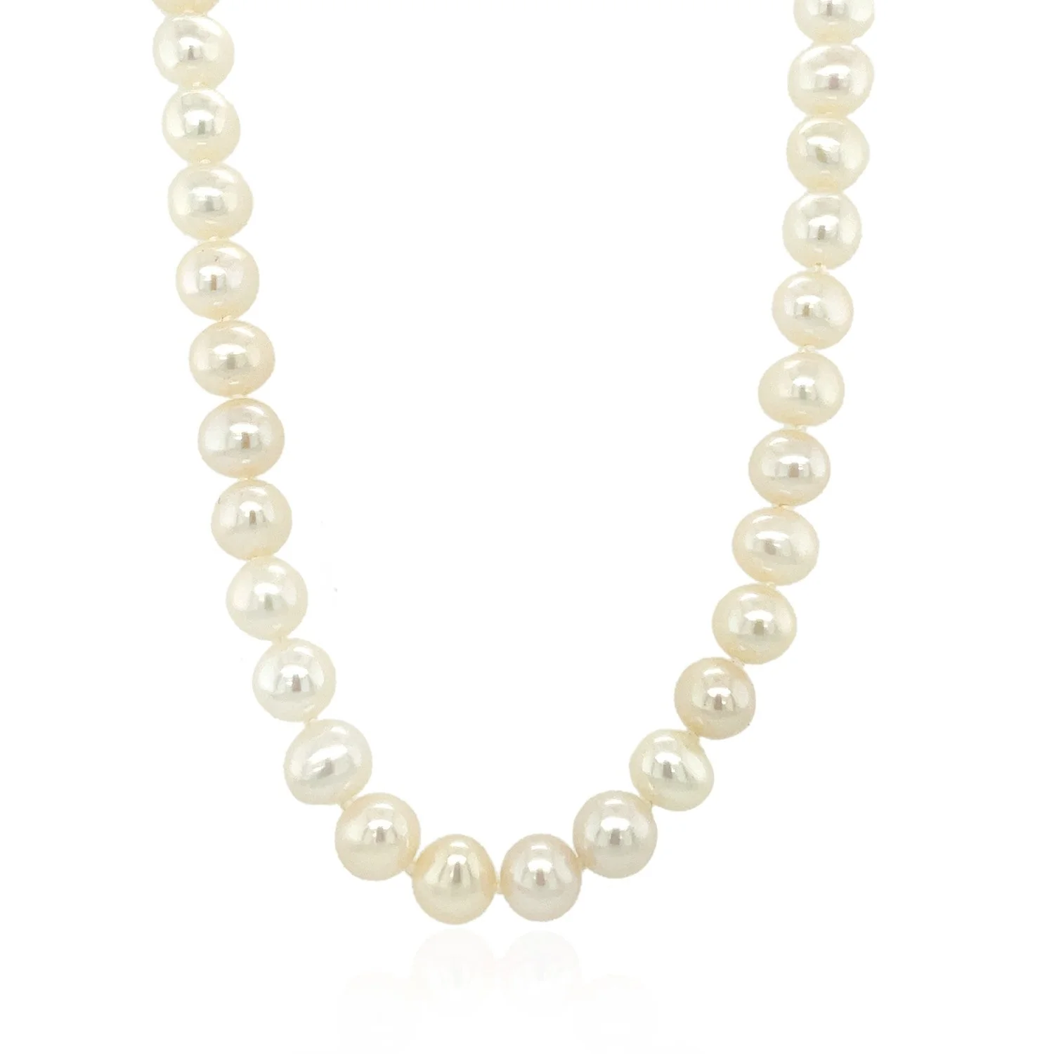 14k Yellow Gold Necklace with White Freshwater Cultured Pearls (6.0mm to 6.5mm) - Image 6
