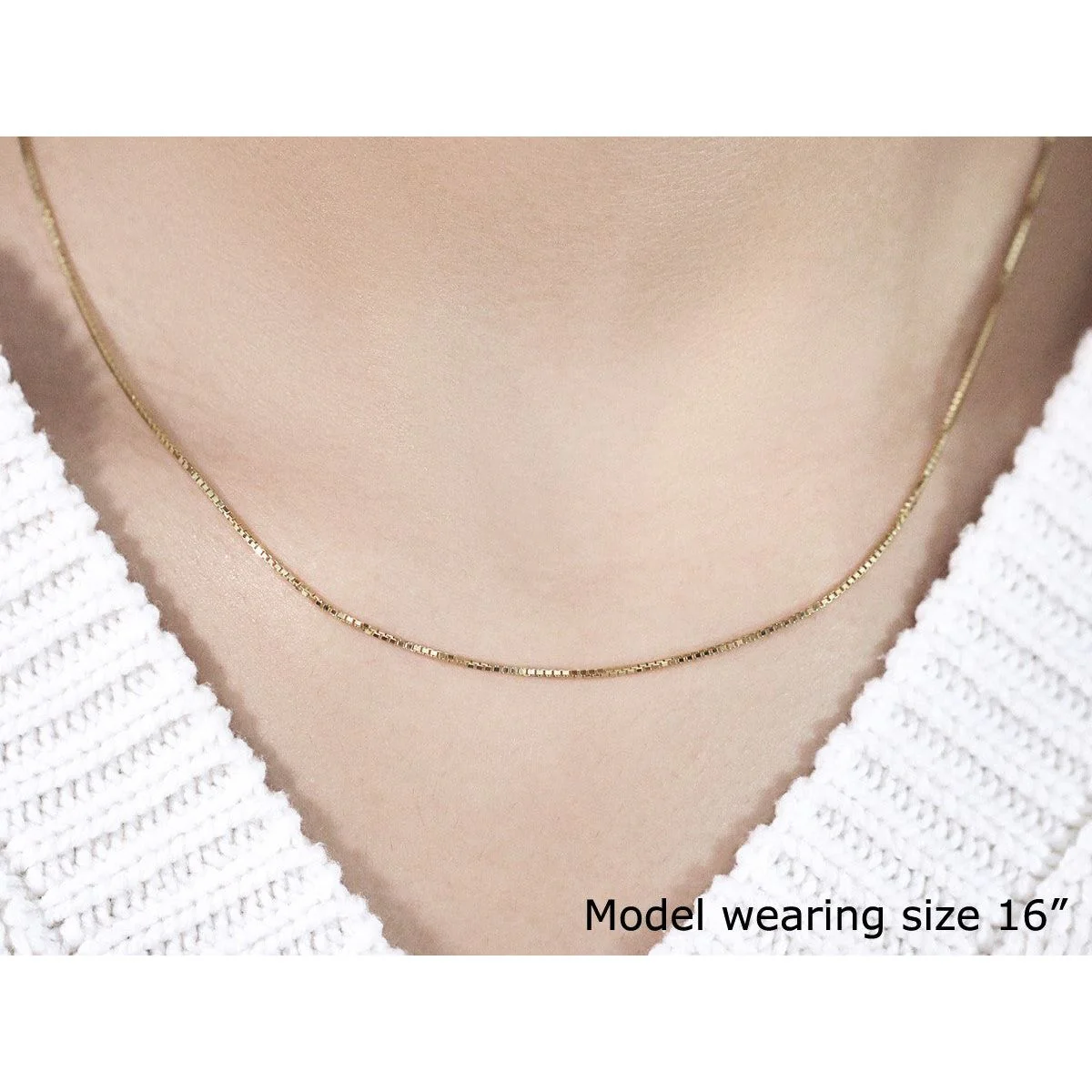 14k Yellow Gold Octagonal Box Chain 1.0mm - Image 10