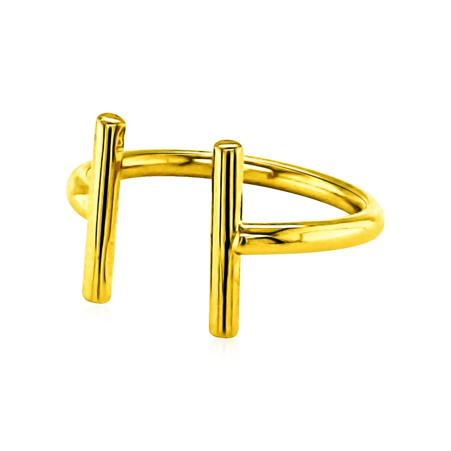 14k Yellow Gold Open Ring with Bars - Image 6