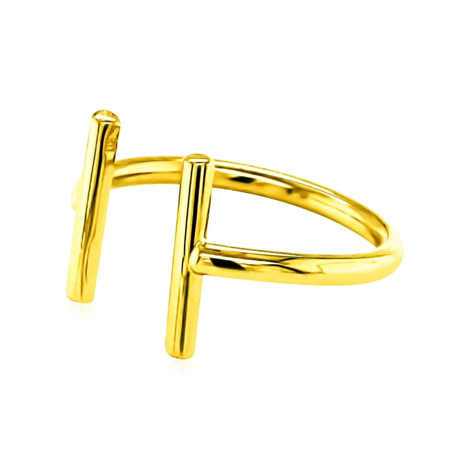 14k Yellow Gold Open Ring with Bars - Image 7