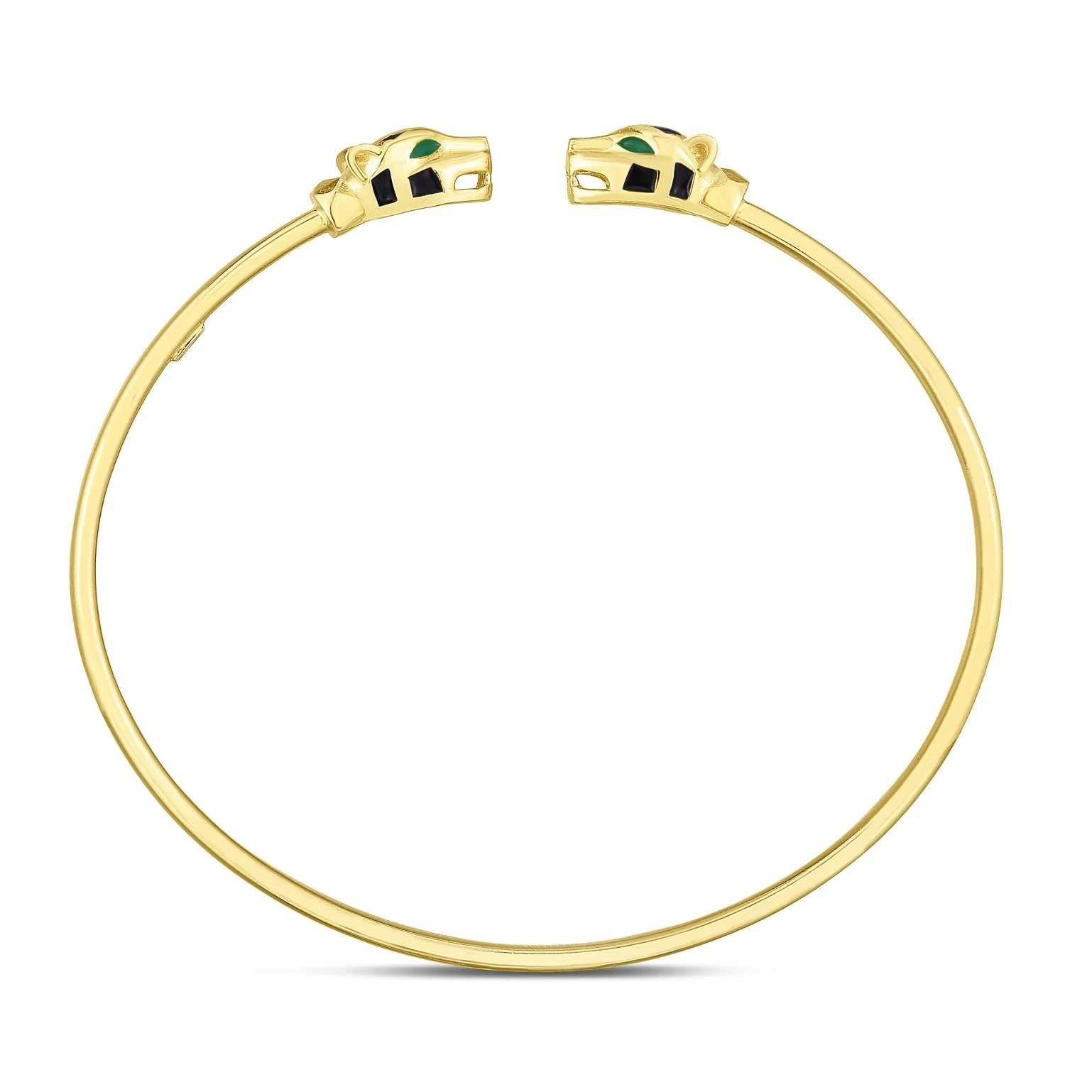 14k Yellow Gold Panther Bangle (3.00 mm) - Image 6