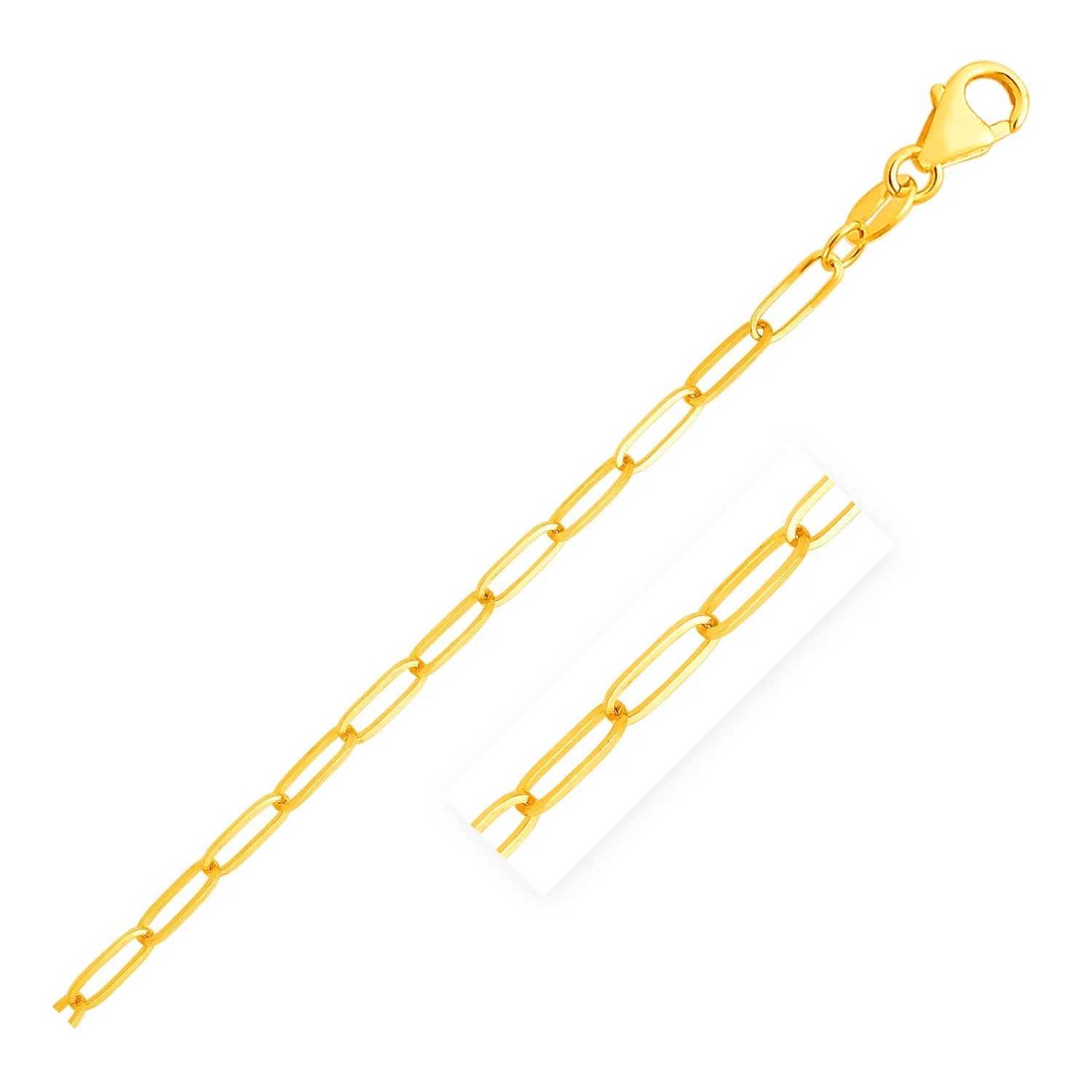 14K Yellow Gold Paperclip Bracelet (4.0mm) - Image 2