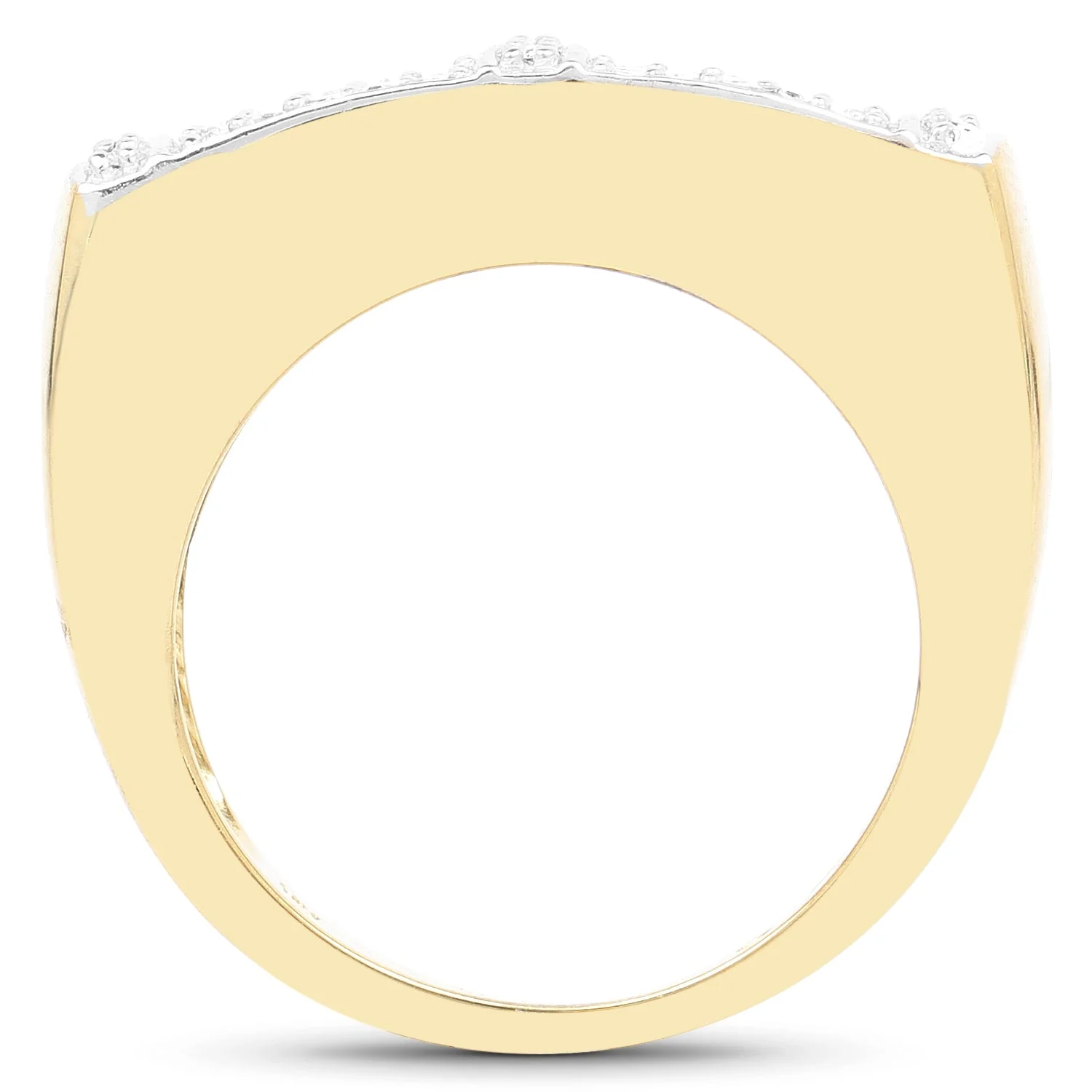 14K Yellow Gold Plated 0.25 Carat Genuine White Diamond .925 Sterling Silver Ring - Image 2