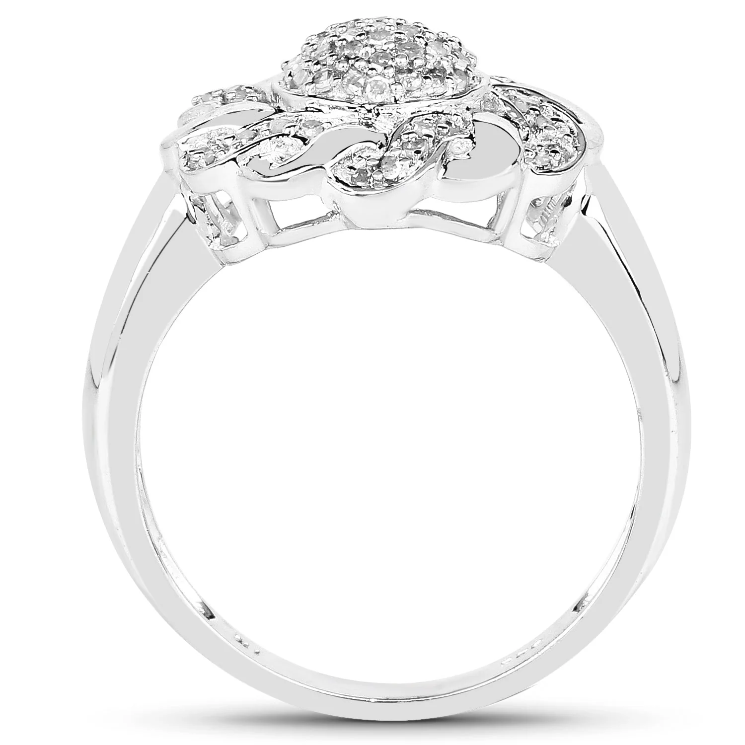 14K Yellow Gold Plated 0.28 Carat Genuine White Diamond .925 Sterling Silver Ring - Image 2