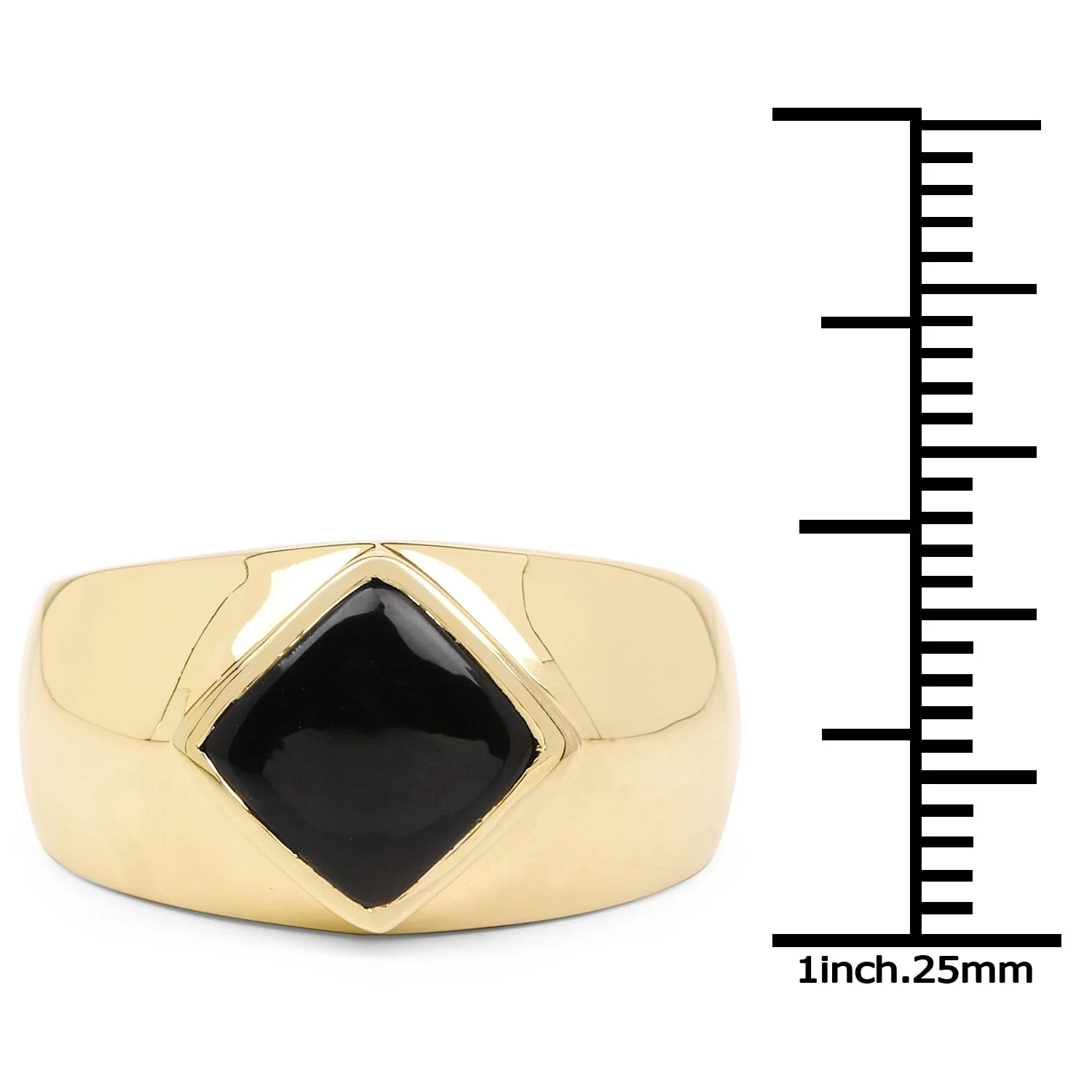 14K Yellow Gold Plated 2.00 Carat Genuine Black Onyx .925 Sterling Silver Ring - Image 4