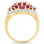 14K Yellow Gold Plated 4.18 Carat Genuine Glass Filled Ruby .925 Sterling Silver Ring - Image 5