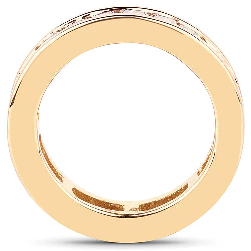 14K Yellow Gold Plated 4.32 Carat Genuine Multi Sapphire .925 Sterling Silver Ring - Image 5