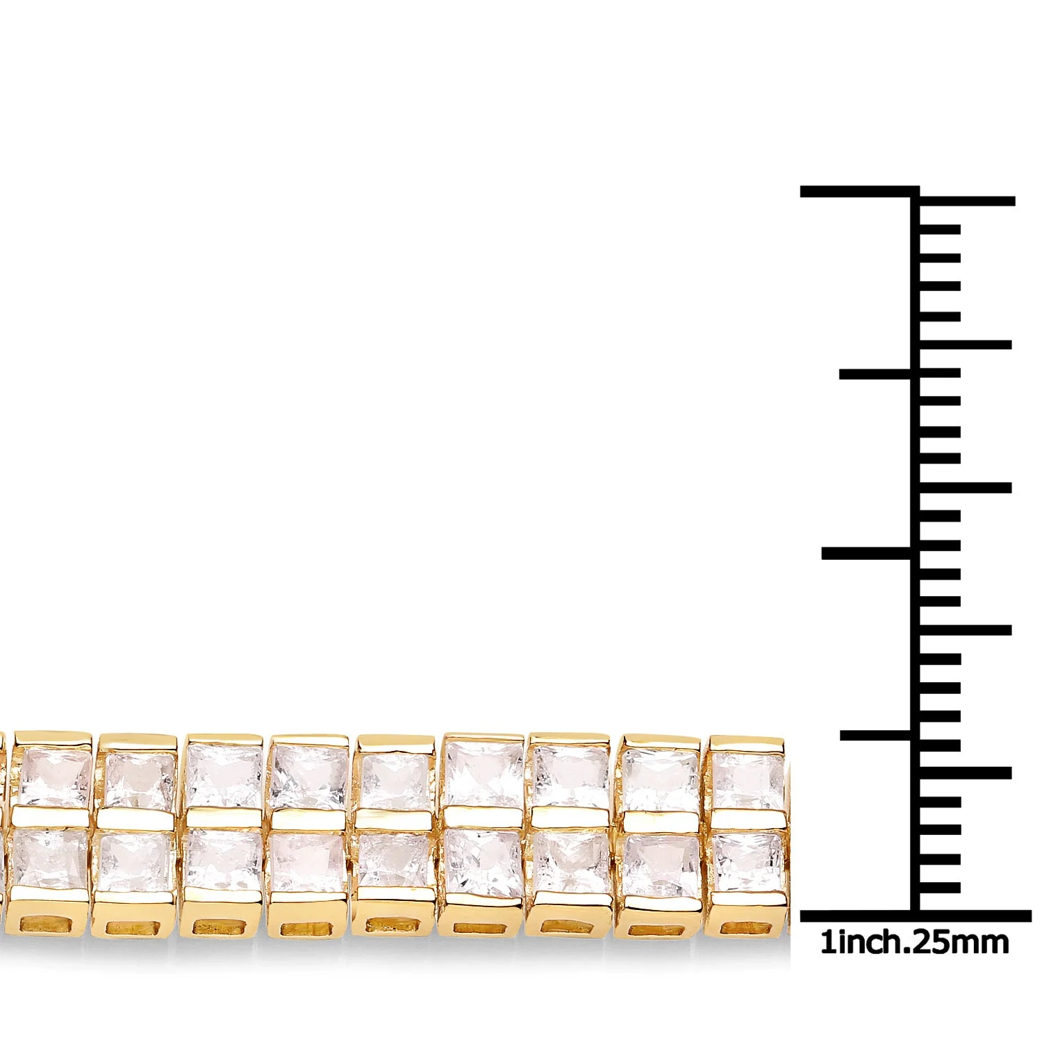 14K Yellow Gold Plated 9.52 Carat Genuine Blue Sapphire and White Sapphire .925 Sterling Silver Bracelet - Image 4