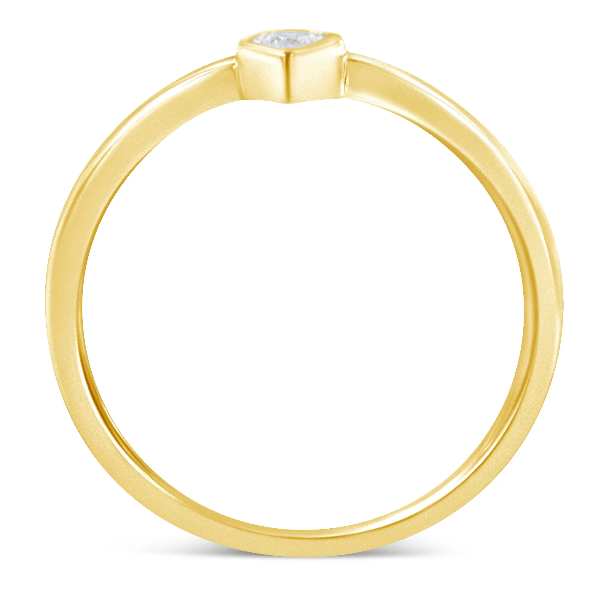14K Yellow Gold Plated .925 Sterling Silver 1/20 Carat Diamond Teardrop Pear-Shaped Miracle Set Petite Fashion Ring (J-K Color, I1-I2 Clarity) - Size 6 - Image 2