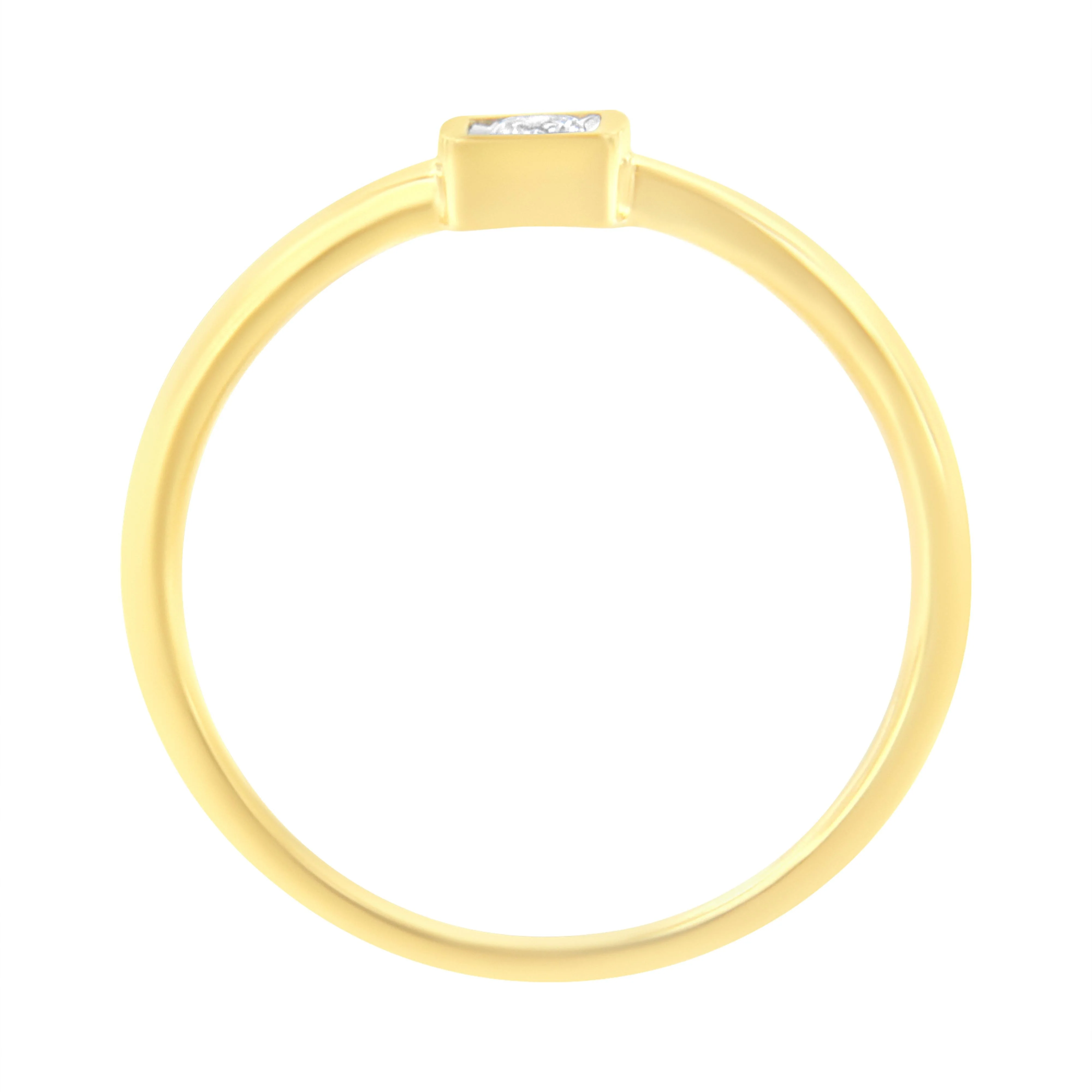 14K Yellow Gold Plated .925 Sterling Silver 1/20 cttw Miracle Set Diamond Promise Ring (J-K Color, I1-I2 Clarity) - Size 6 - Image 4