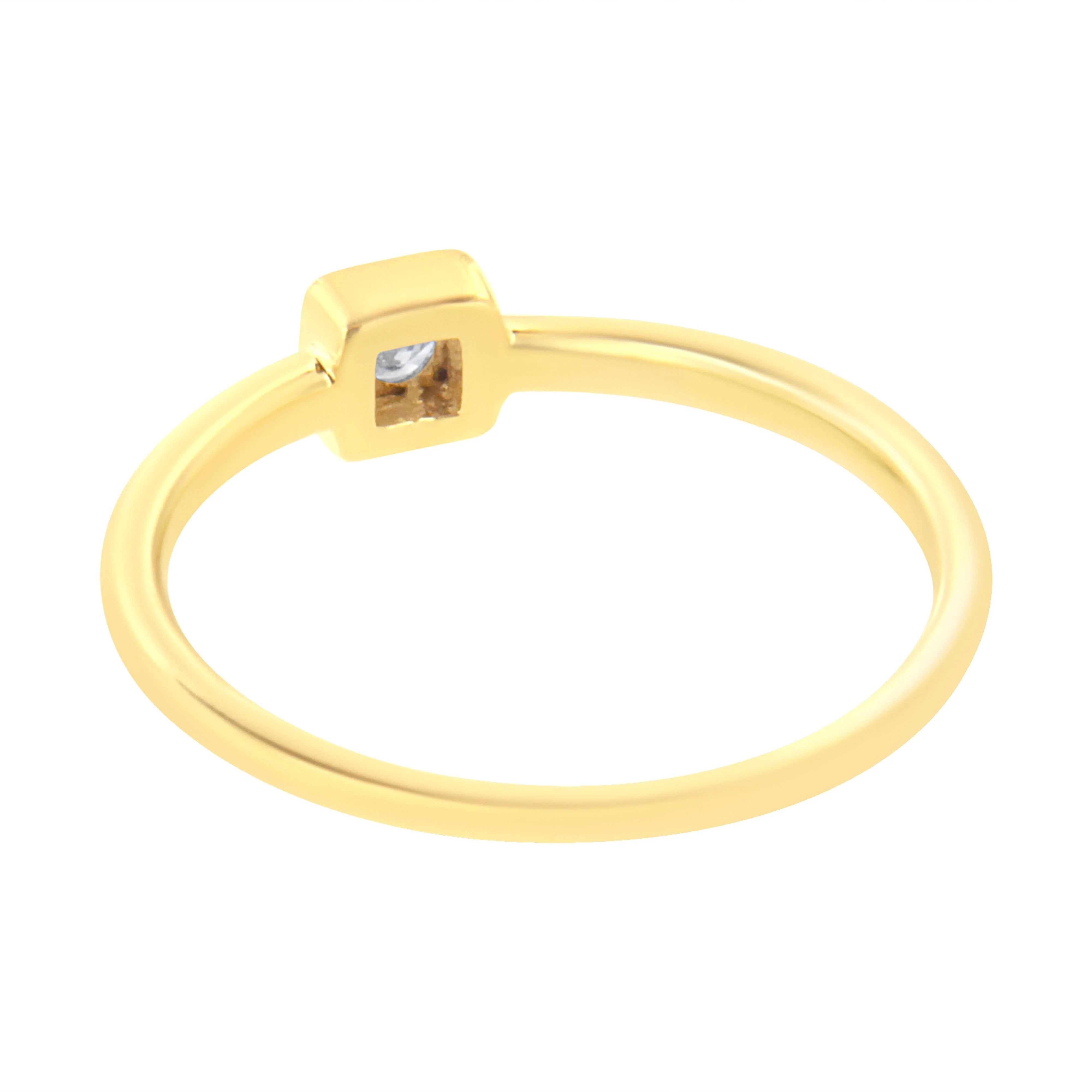 14K Yellow Gold Plated .925 Sterling Silver 1/20 cttw Miracle Set Diamond Promise Ring (J-K Color, I1-I2 Clarity) - Size 6 - Image 5