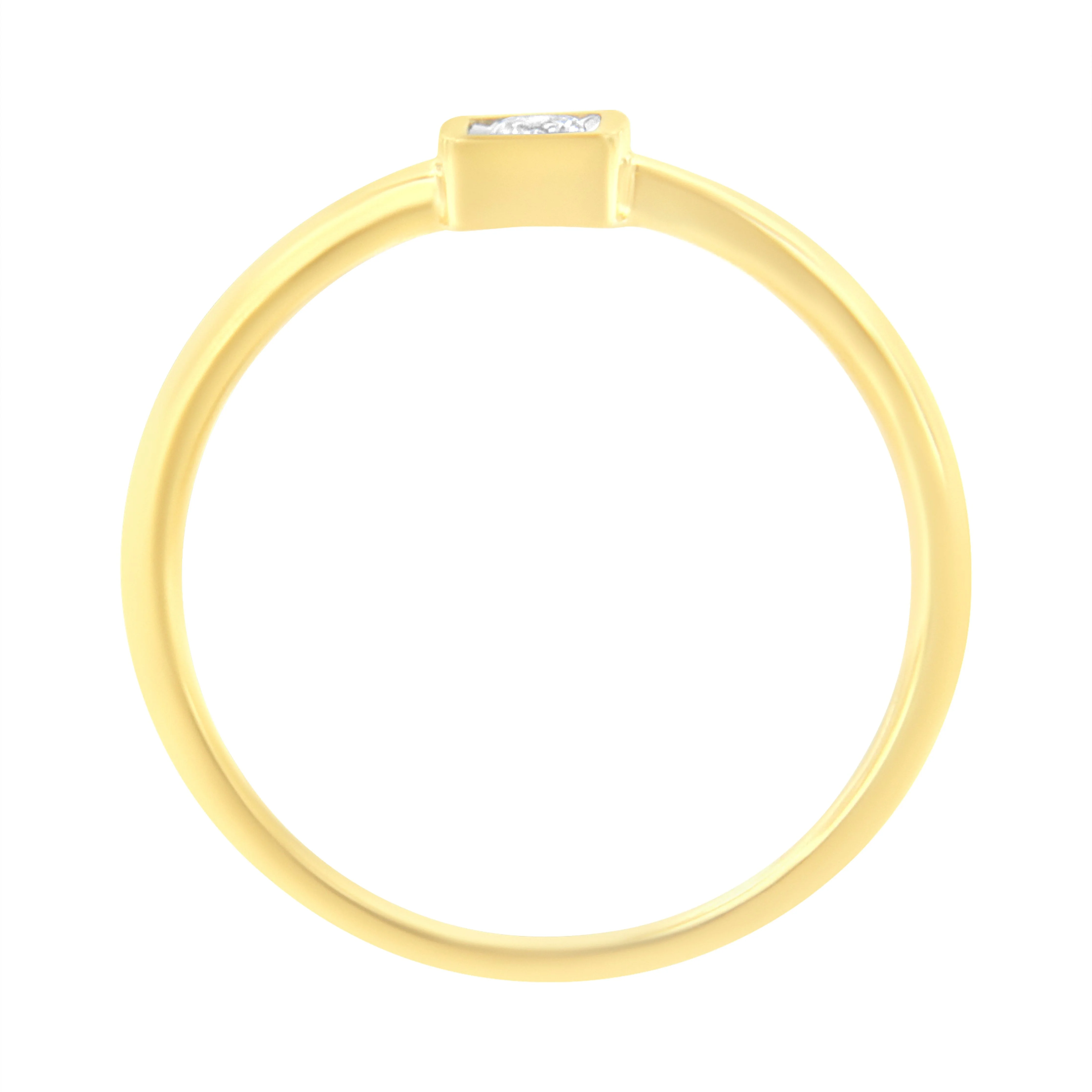 14K Yellow Gold Plated .925 Sterling Silver 1/20 cttw Miracle Set Diamond Promise Ring (J-K Color, I1-I2 Clarity) - Size 6 - Image 9