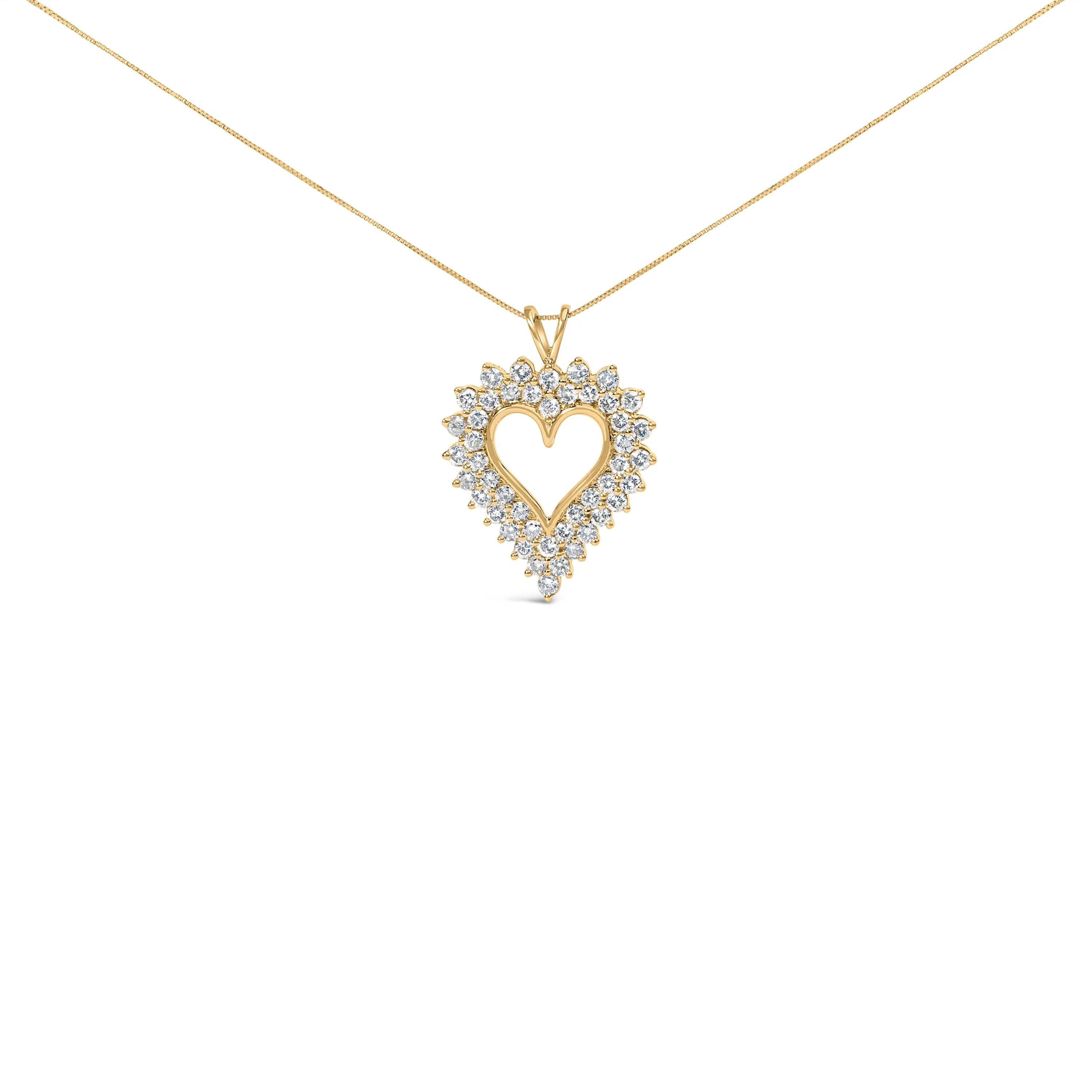 14K Yellow Gold Plated .925 Sterling Silver Brilliant-Cut Diamond Open Heart 18" Pendant Necklace (K-L Color, I1-I2 Clarity) - Image 4
