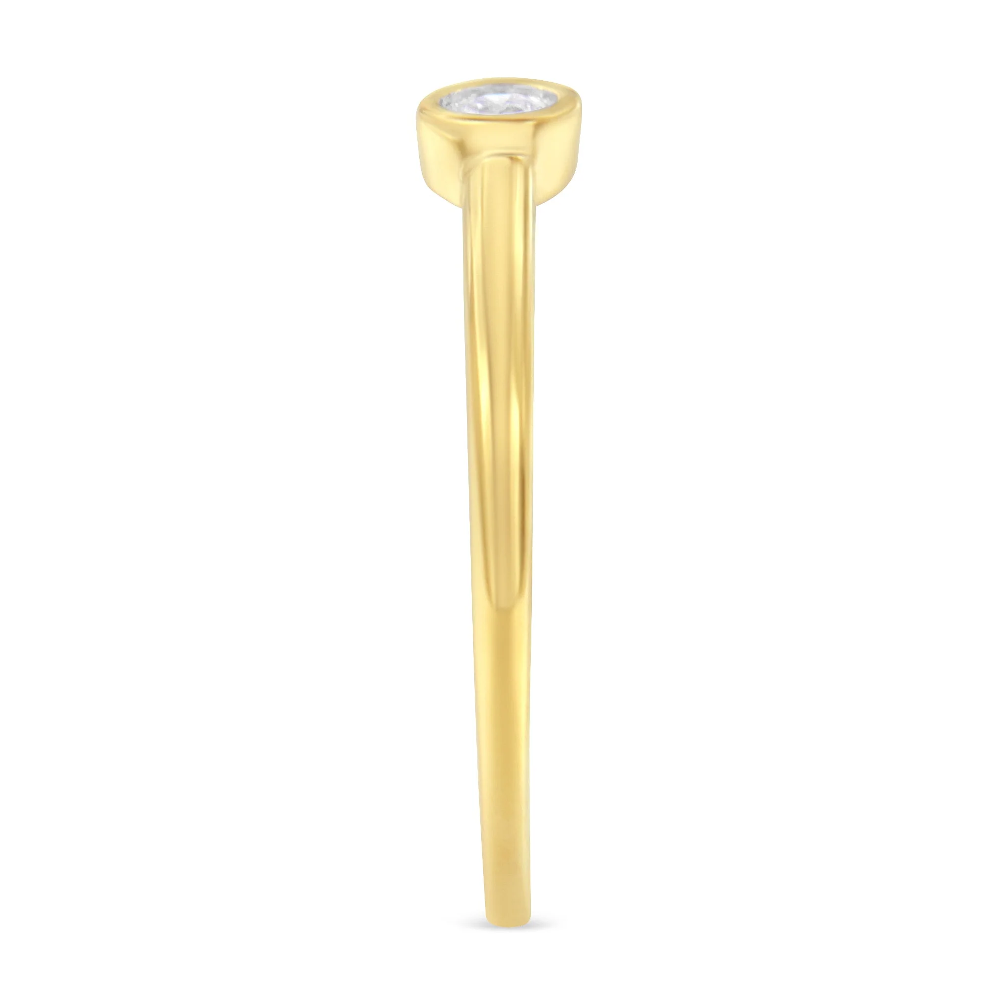 14K Yellow Gold Plated .925 Sterling Silver Miracle Set Diamond Ring (1/20 Cttw, J-K Color, I1-I2 Clarity) - Size 6 - Image 8
