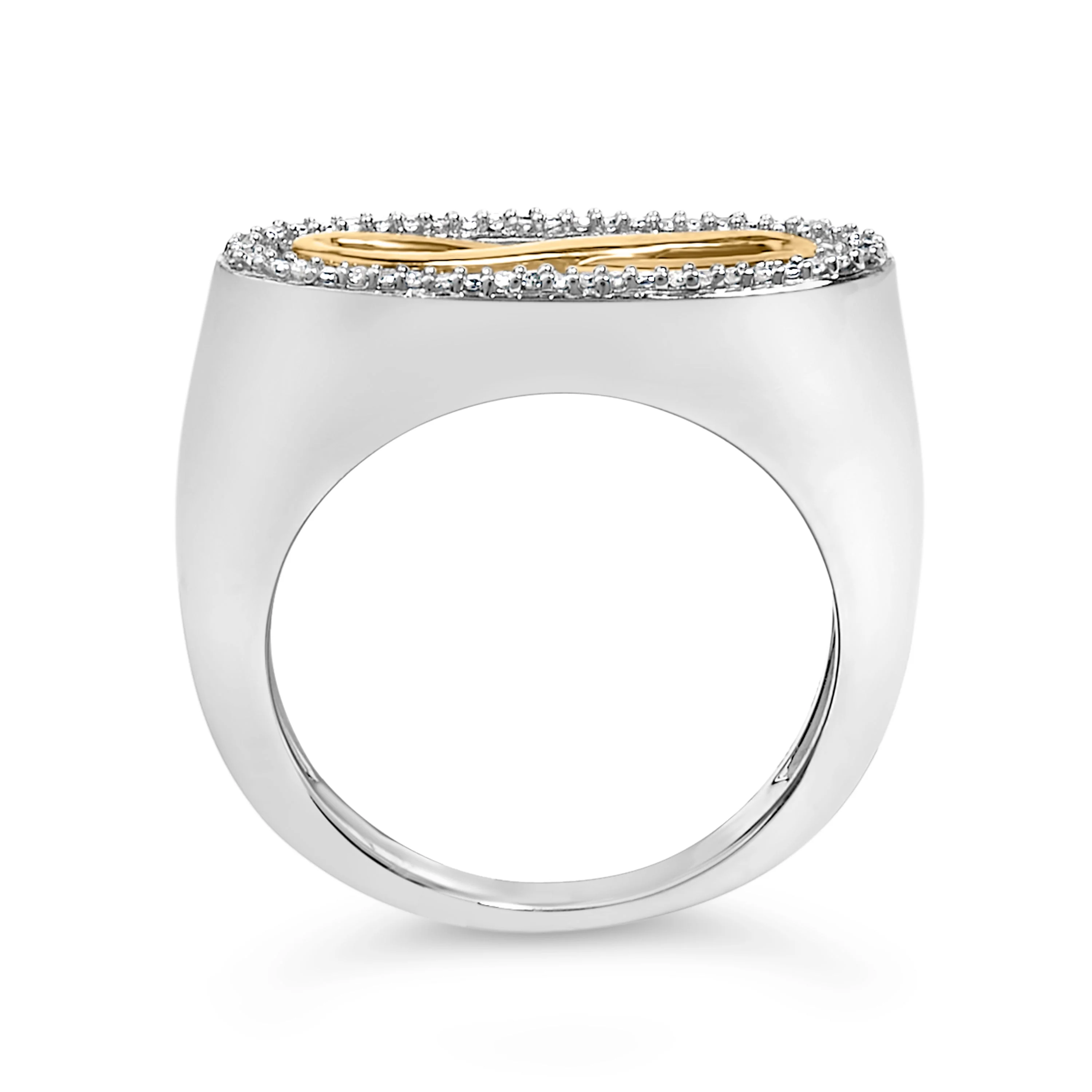 14K Yellow Gold Plated Sterling Silver Diamond Accent Infinity Ring - Image 5