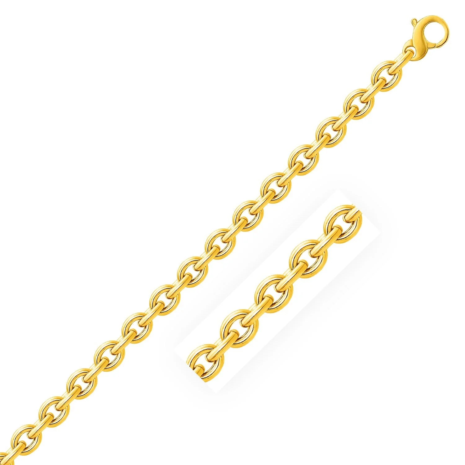 14k Yellow Gold Polished Cable Motif Bracelet - Image 3