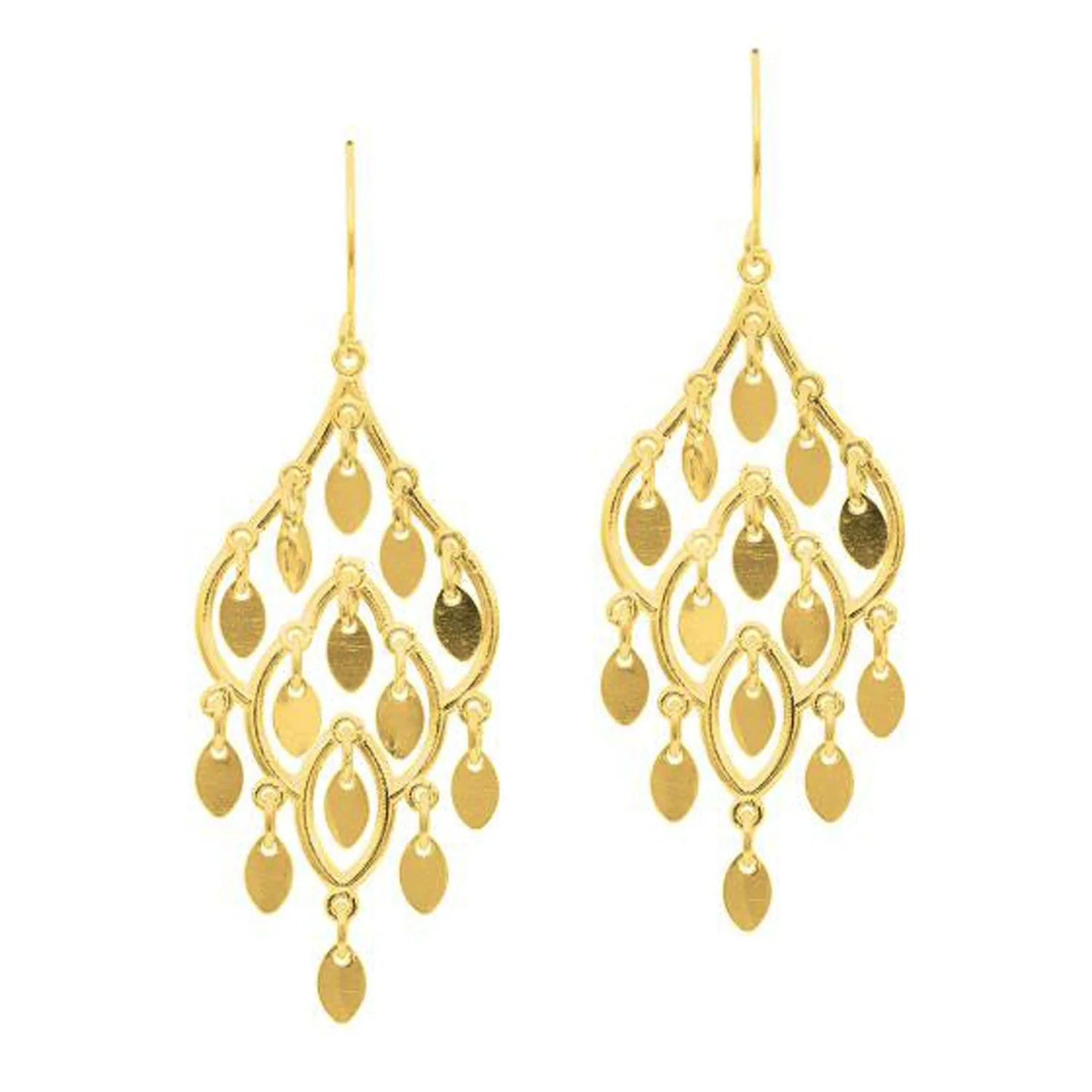 14K Yellow Gold Polished Chandelier Earring - Image 2