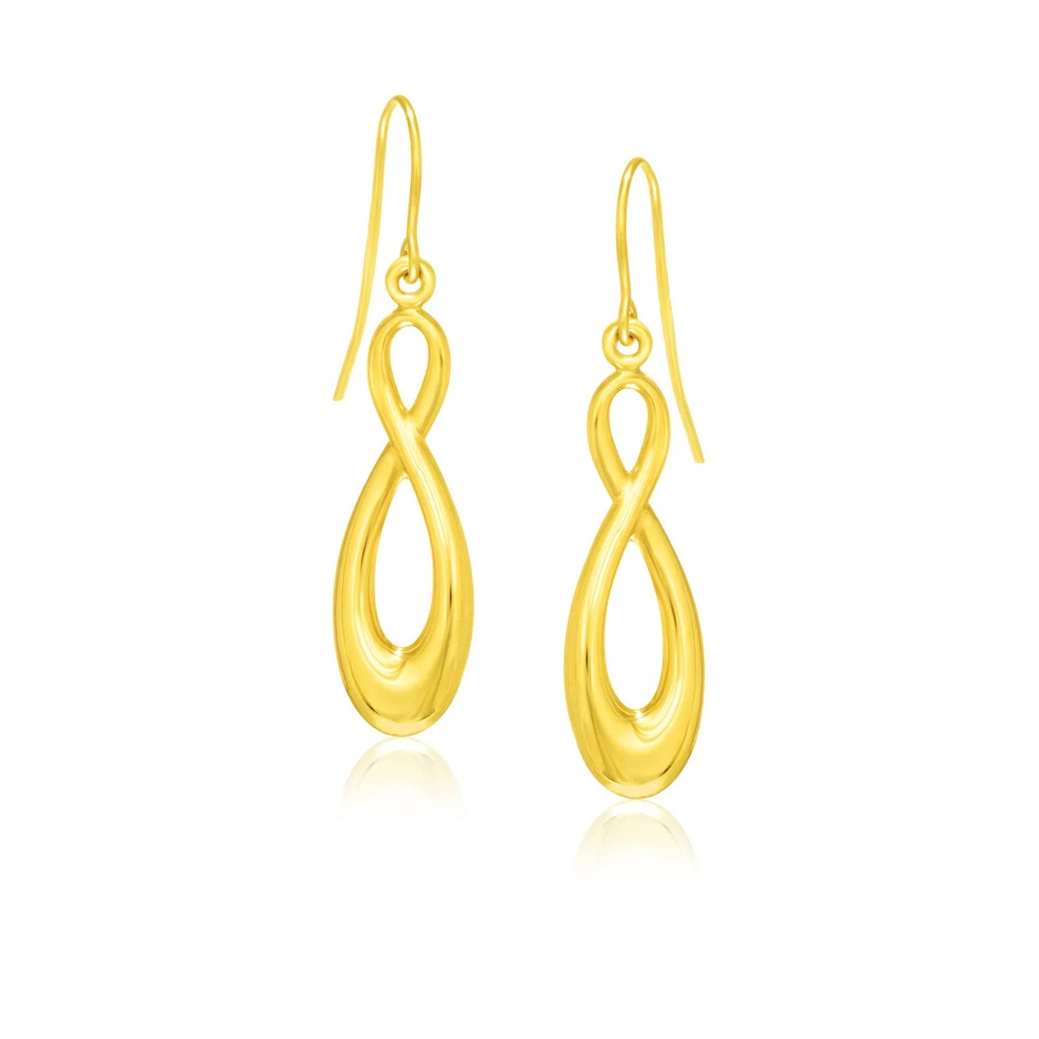14k Yellow Gold Polished Earrings in Infinity Design - Image 2