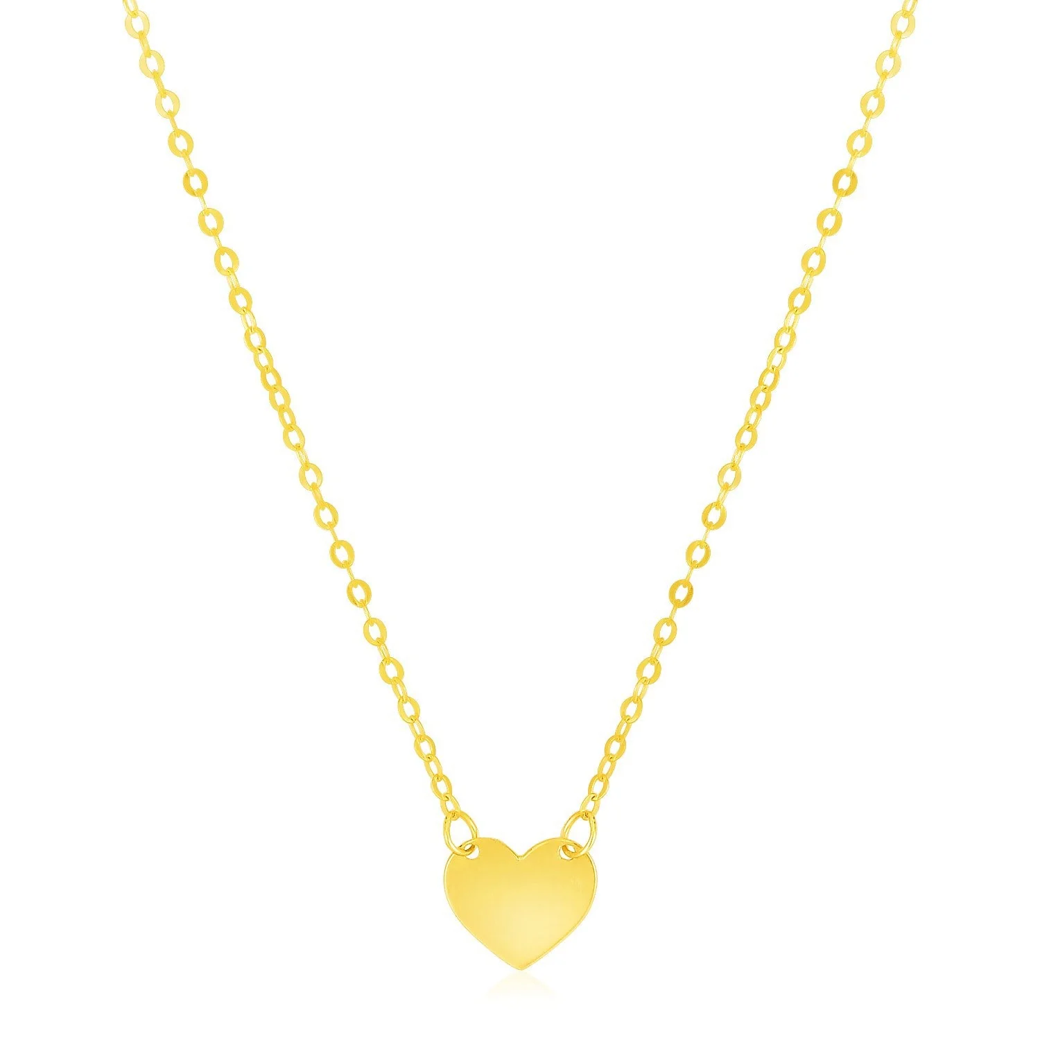 14k Yellow Gold Polished Mini Heart Necklace - Image 3