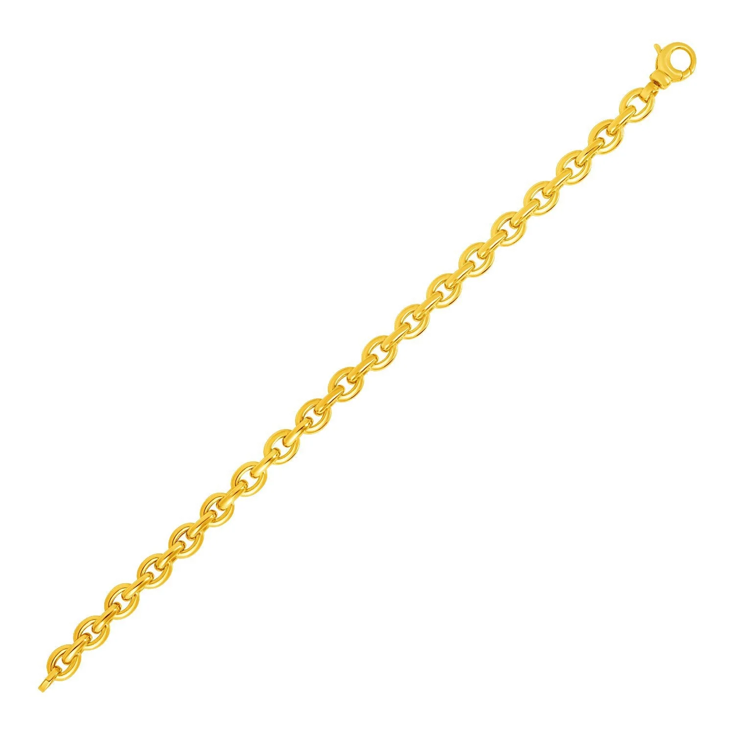 14k Yellow Gold Polished Oval Link Bracelet - Image 2