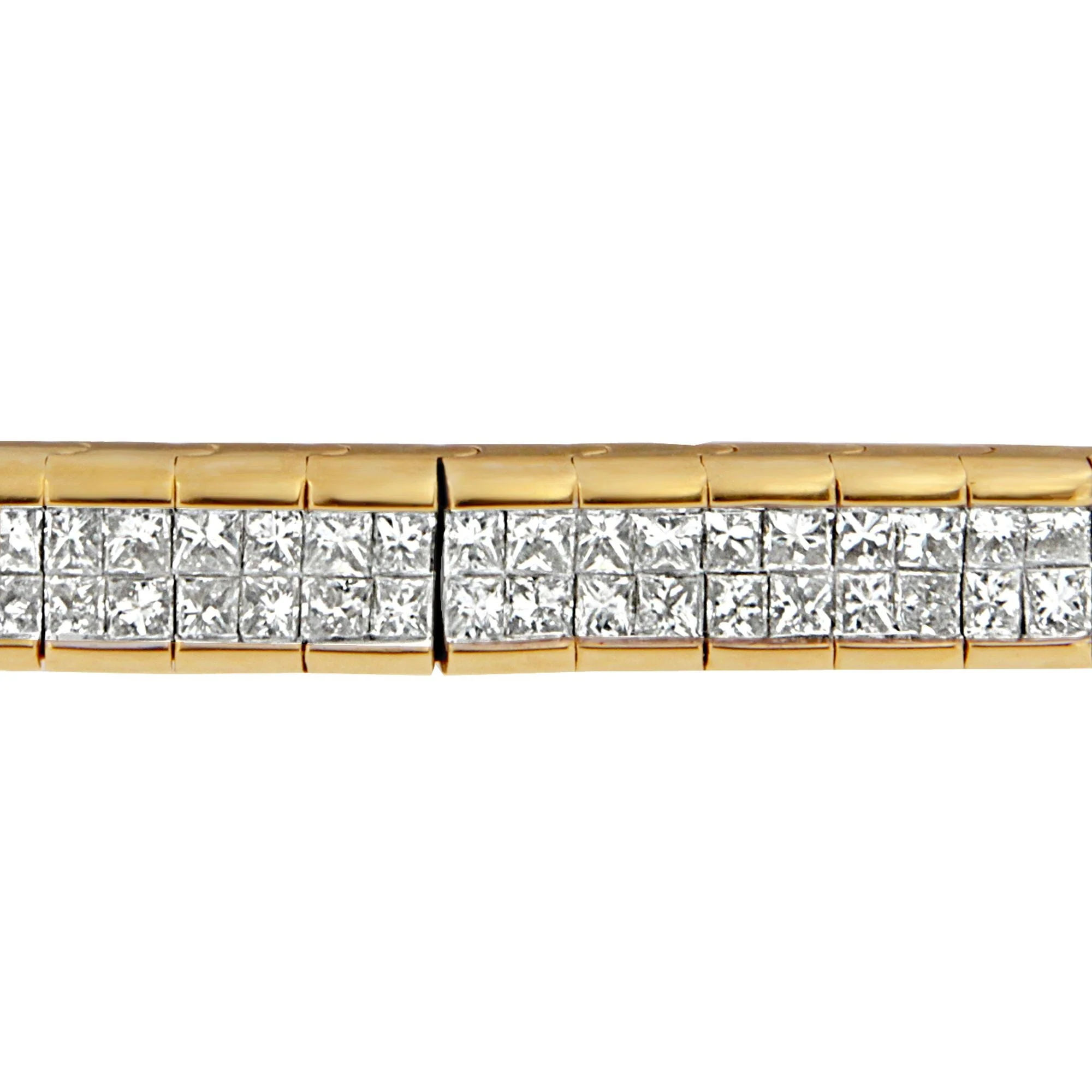 14K Yellow Gold Princess Cut Diamond Banded Bracelet (1.00 cttw, G-H Color, VS1-VS2 Clarity) - Image 6