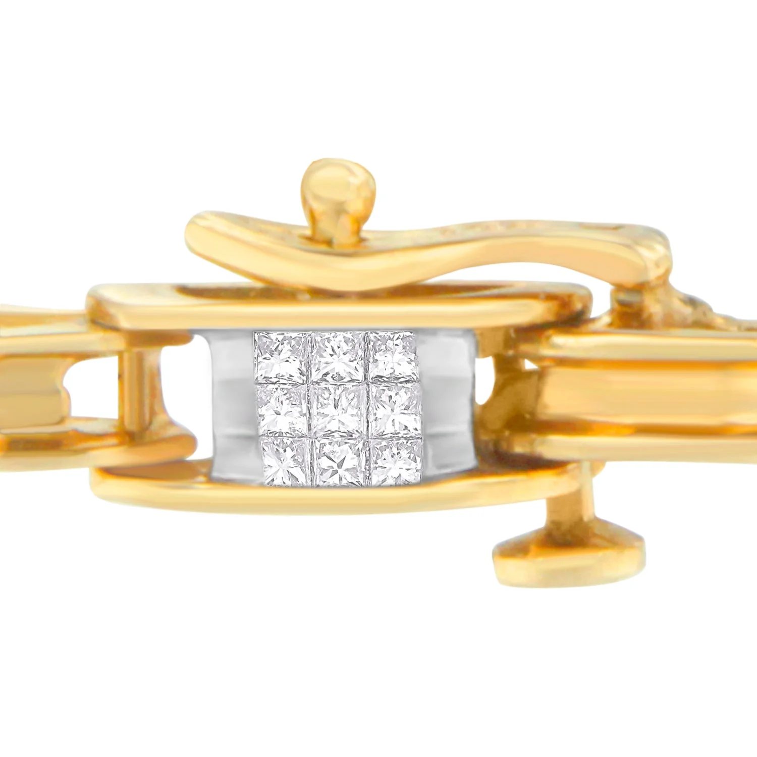 14K Yellow Gold Princess Cut Diamond Chain Link Bracelet (1.00 cttw, H-I Color, SI1-SI2 Clarity) - Image 3