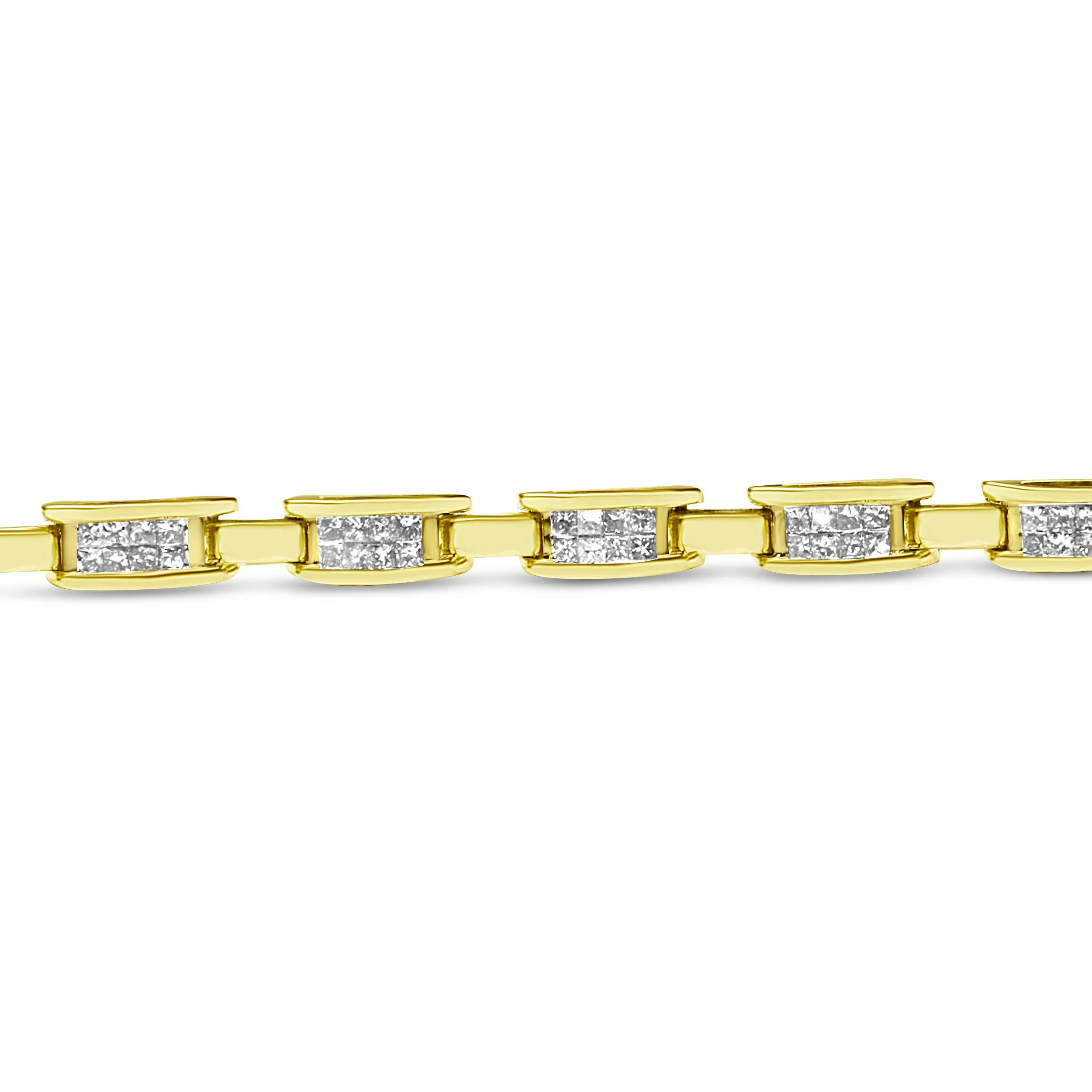 14K Yellow Gold Princess-Cut Diamond Links of Love Bracelet (2.00 cttw, H-I Color, SI2-I1 Clarity) - Image 10