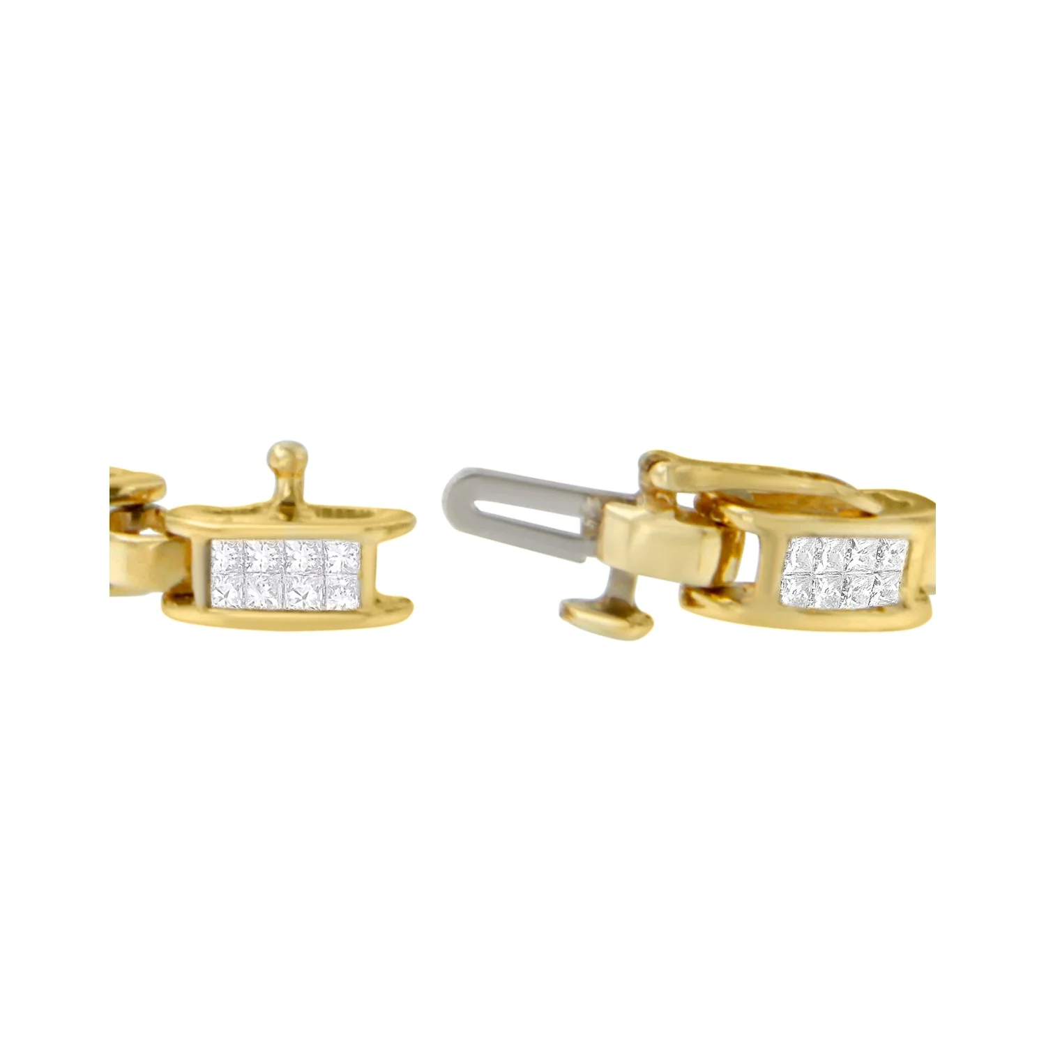 14K Yellow Gold Princess-Cut Diamond Links of Love Bracelet (2.00 cttw, H-I Color, SI2-I1 Clarity) - Image 3