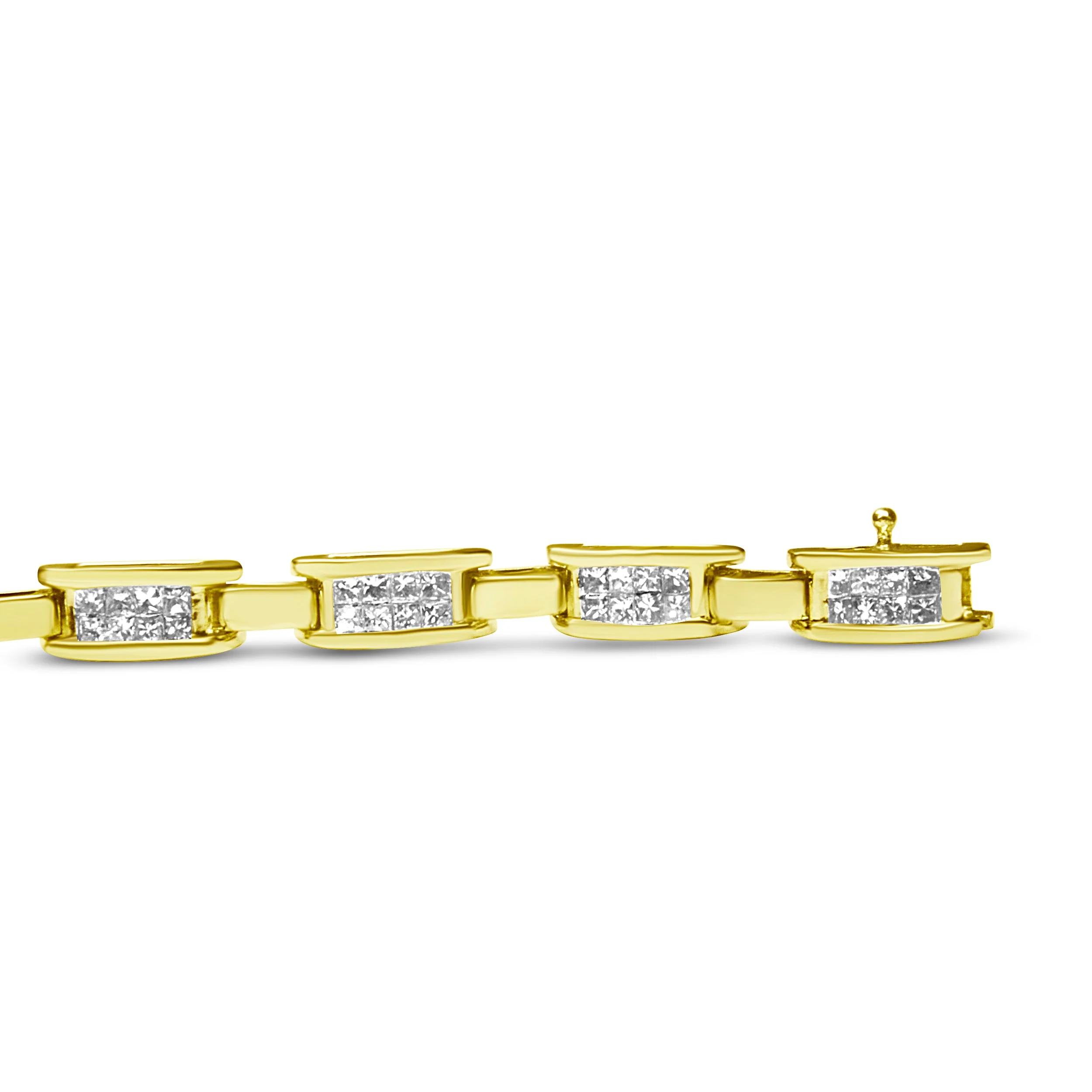 14K Yellow Gold Princess-Cut Diamond Links of Love Bracelet (2.00 cttw, H-I Color, SI2-I1 Clarity) - Image 4