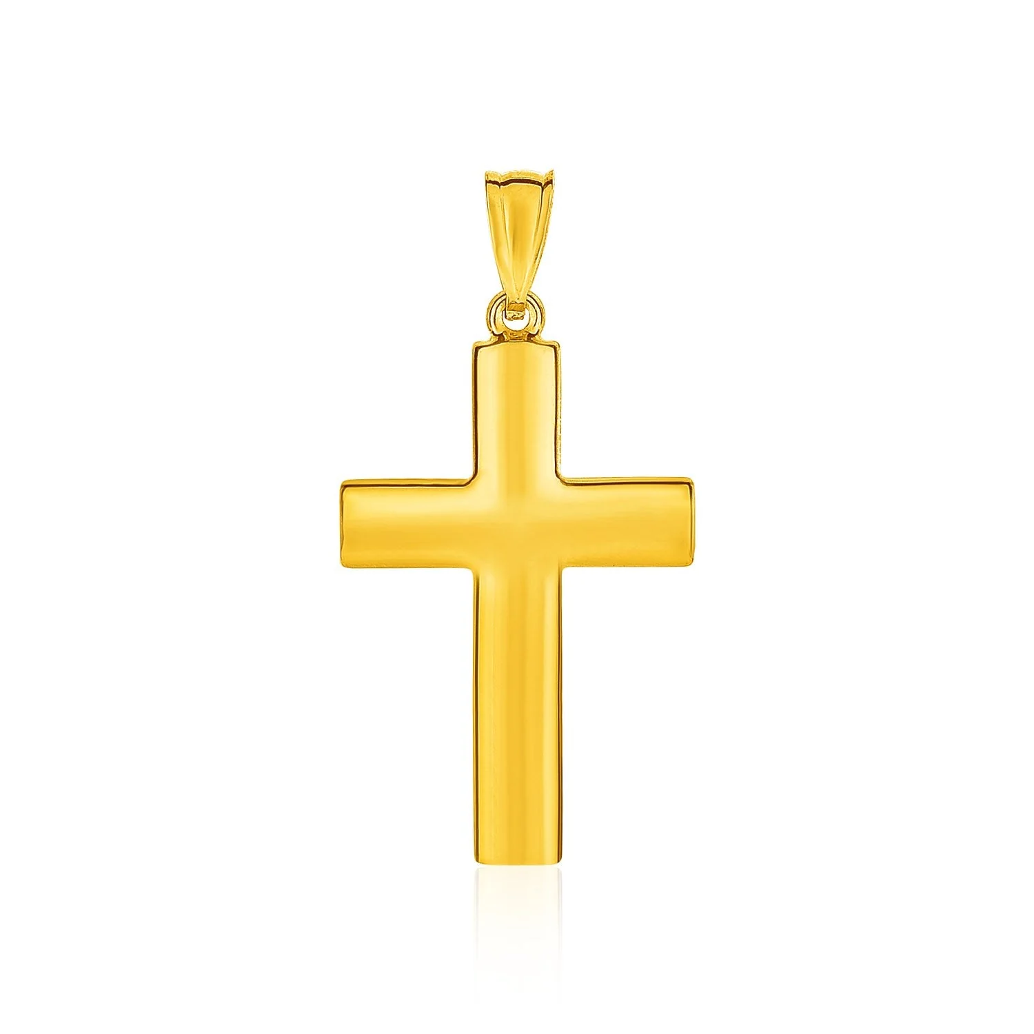 14k Yellow Gold Reversible Textured Cross Pendant - Image 5