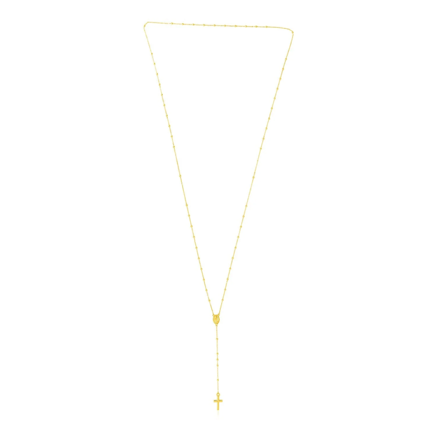 14k Yellow Gold Rosary Necklace - Image 4