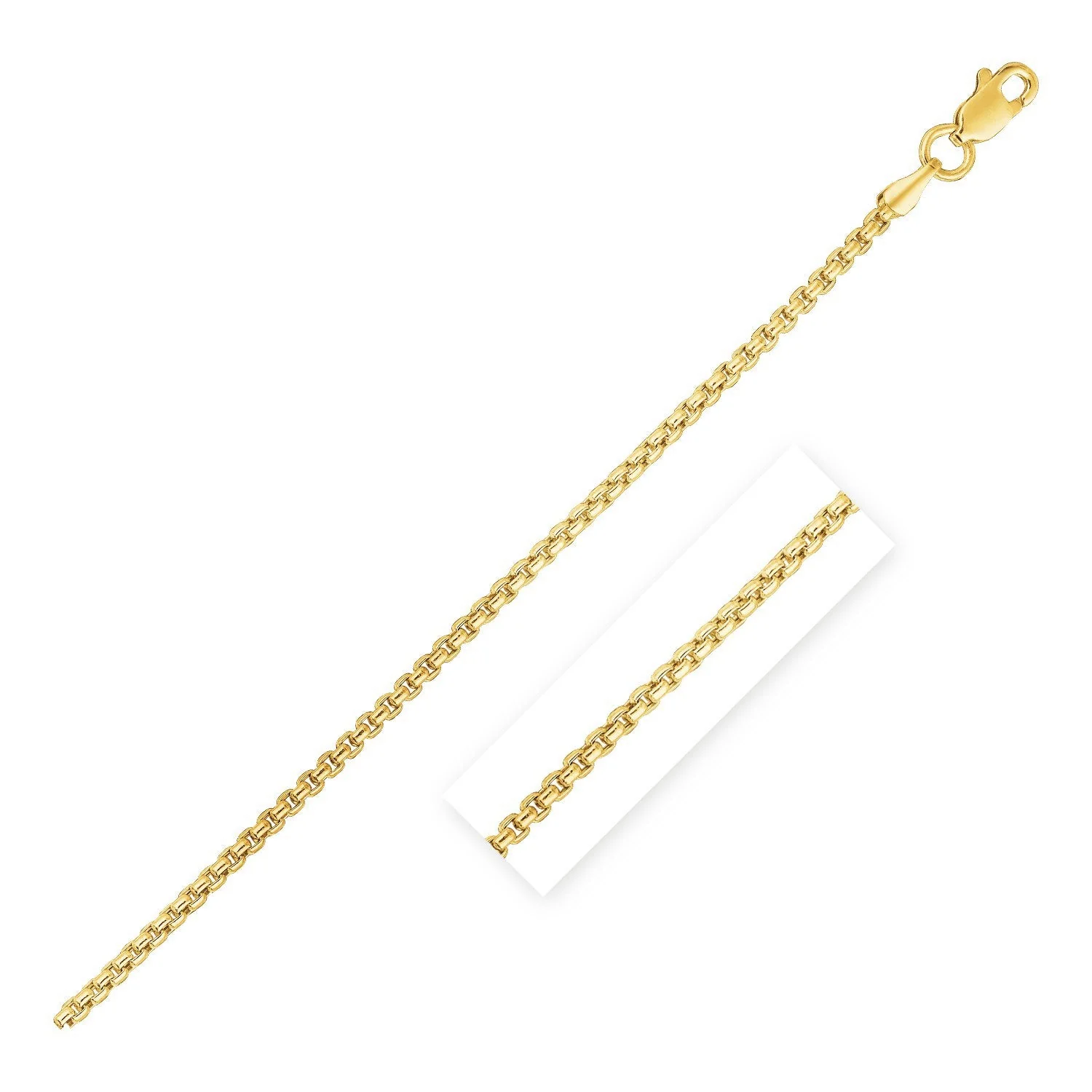 14k Yellow Gold Round Box Chain 1.35 mm - Image 7
