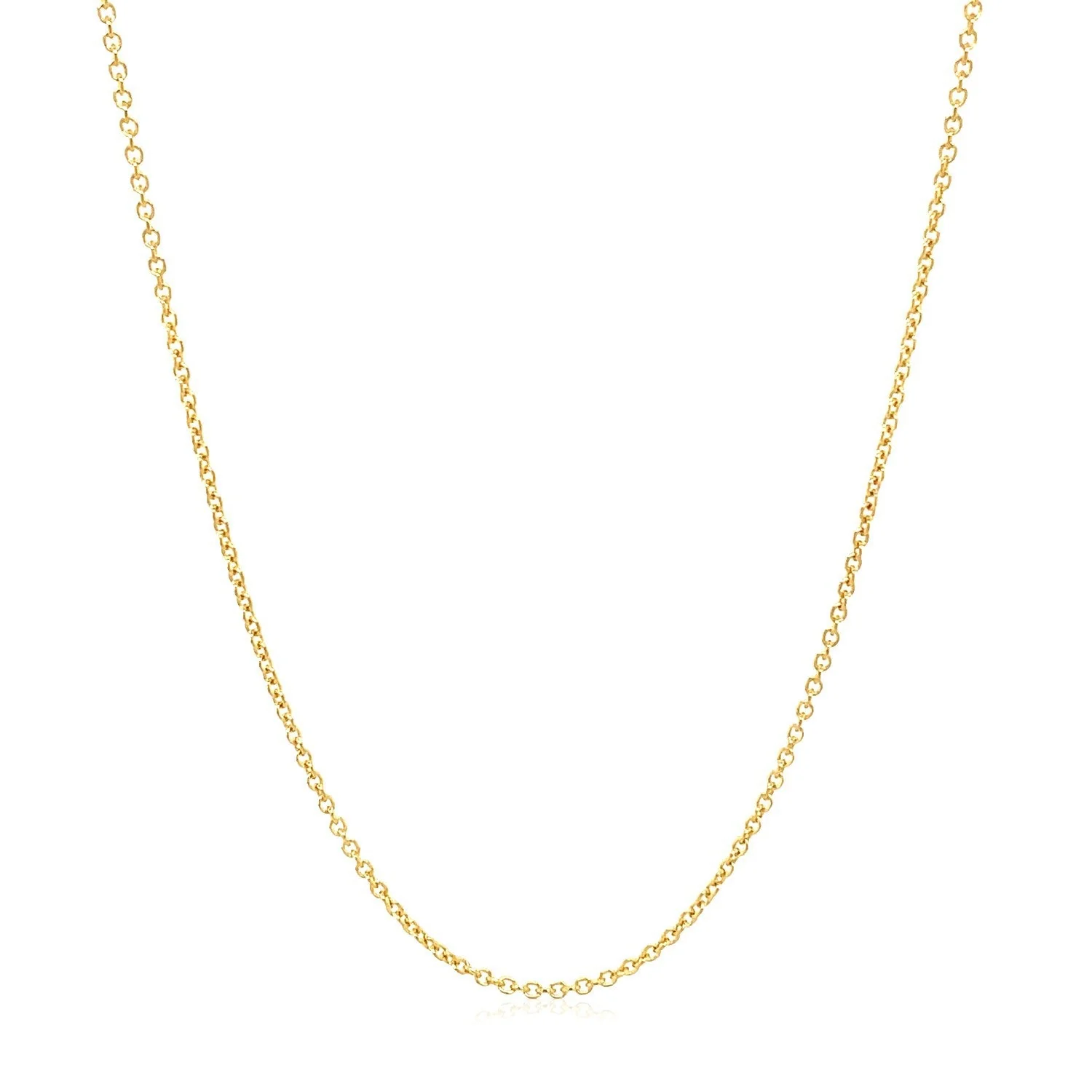 14k Yellow Gold Round Cable Link Chain 1.2mm - Image 2