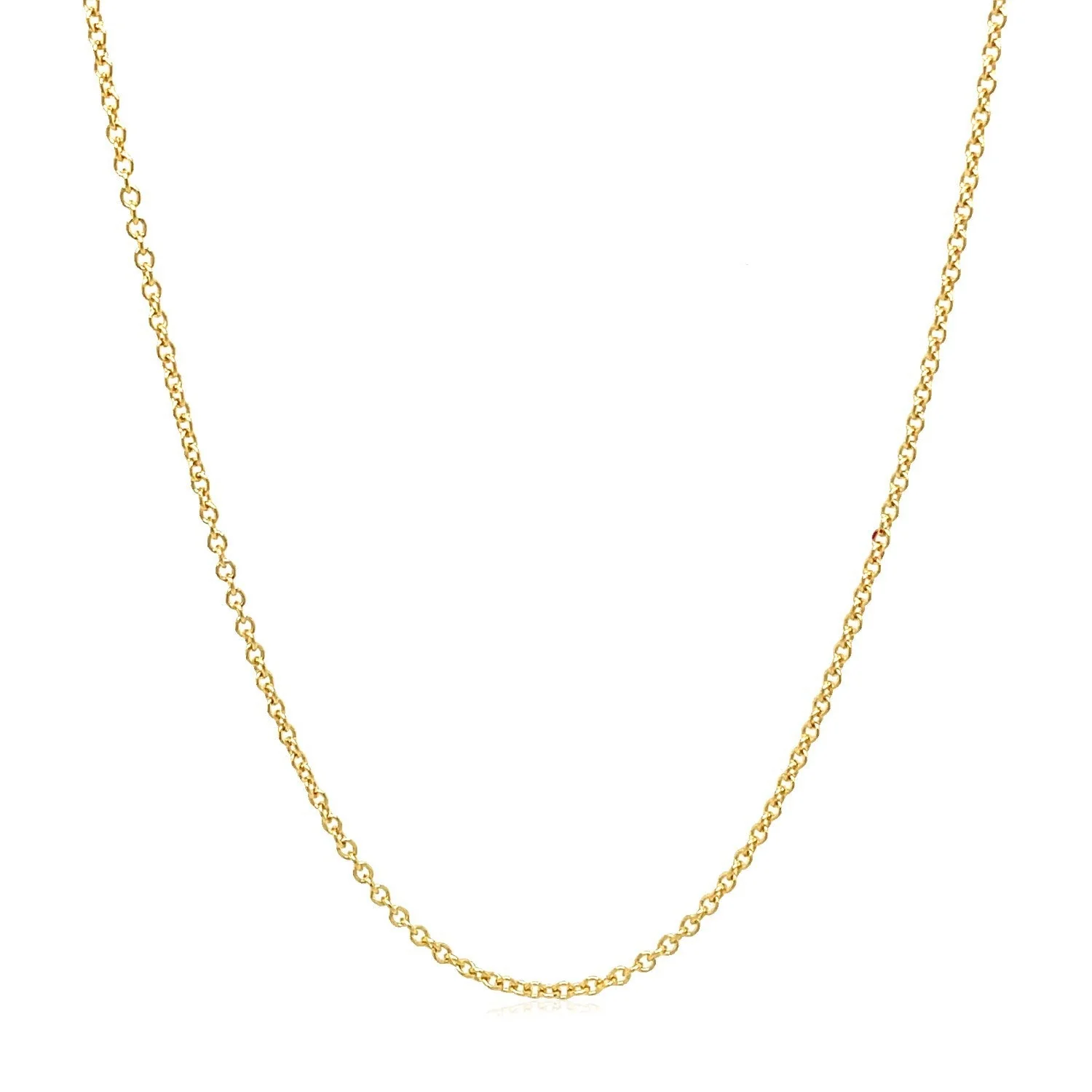 14k Yellow Gold Round Cable Link Chain 1.3mm - Image 2