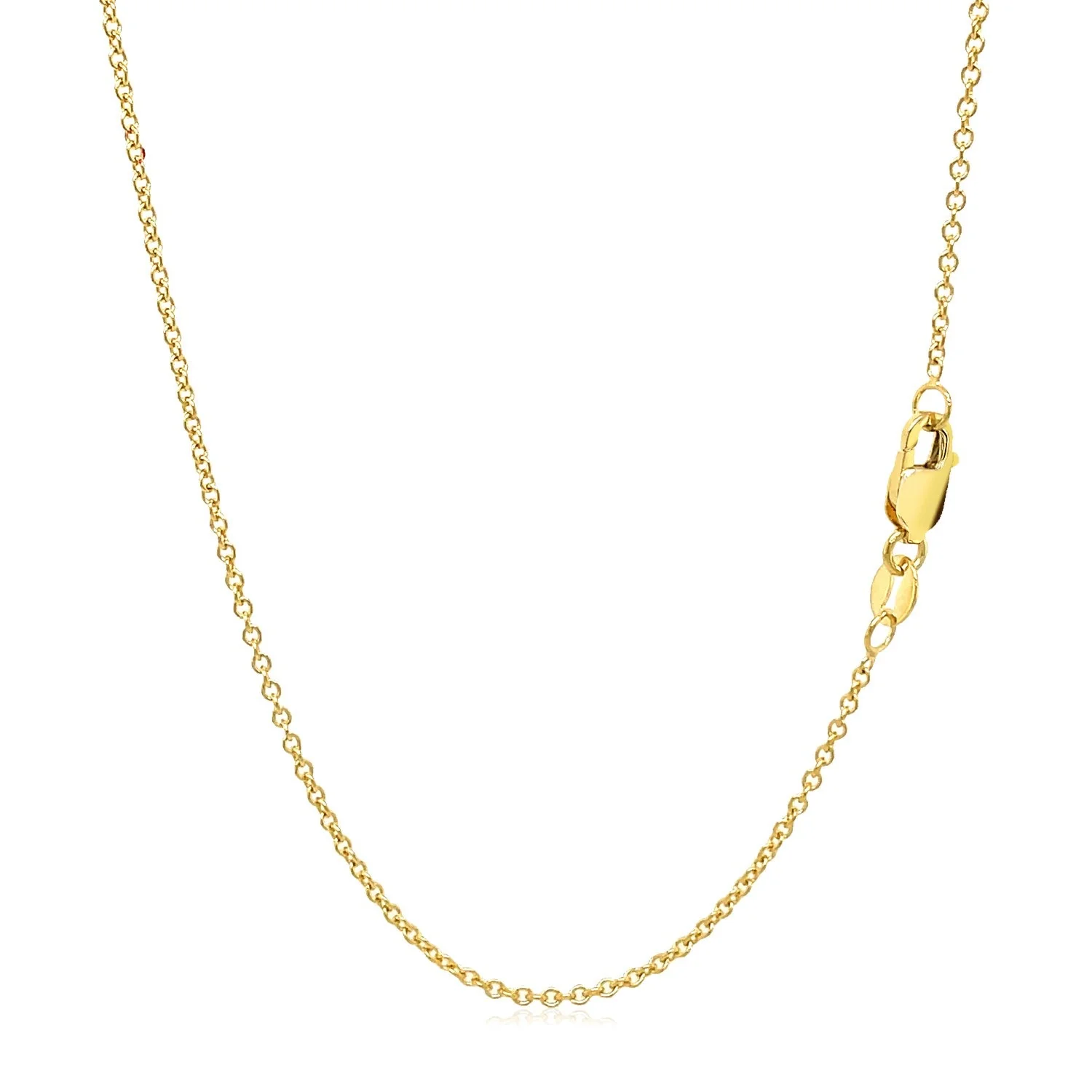 14k Yellow Gold Round Cable Link Chain 1.3mm - Image 9