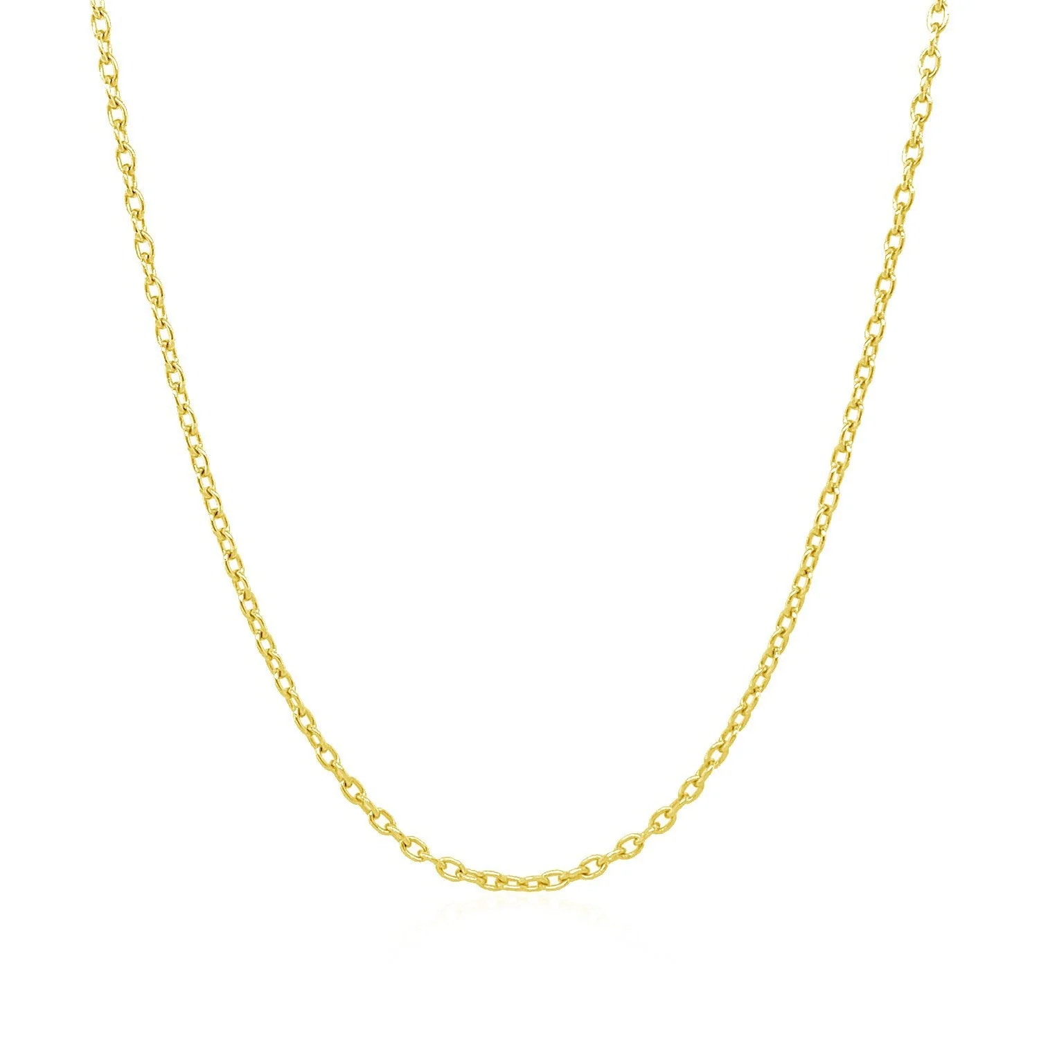 14k Yellow Gold Round Cable Link Chain 1.5mm - Image 2