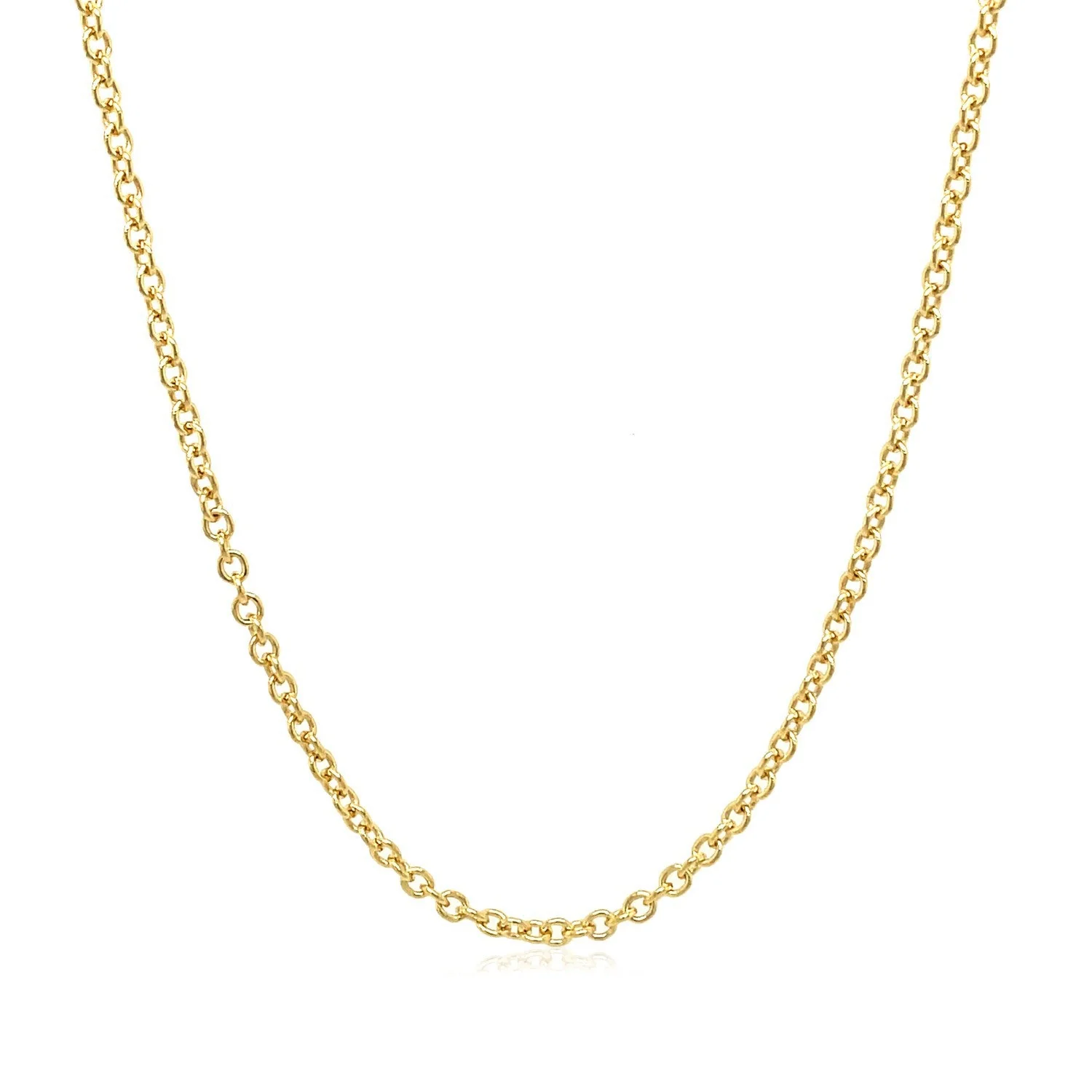 14k Yellow Gold Round Cable Link Chain 1.9mm - Image 2
