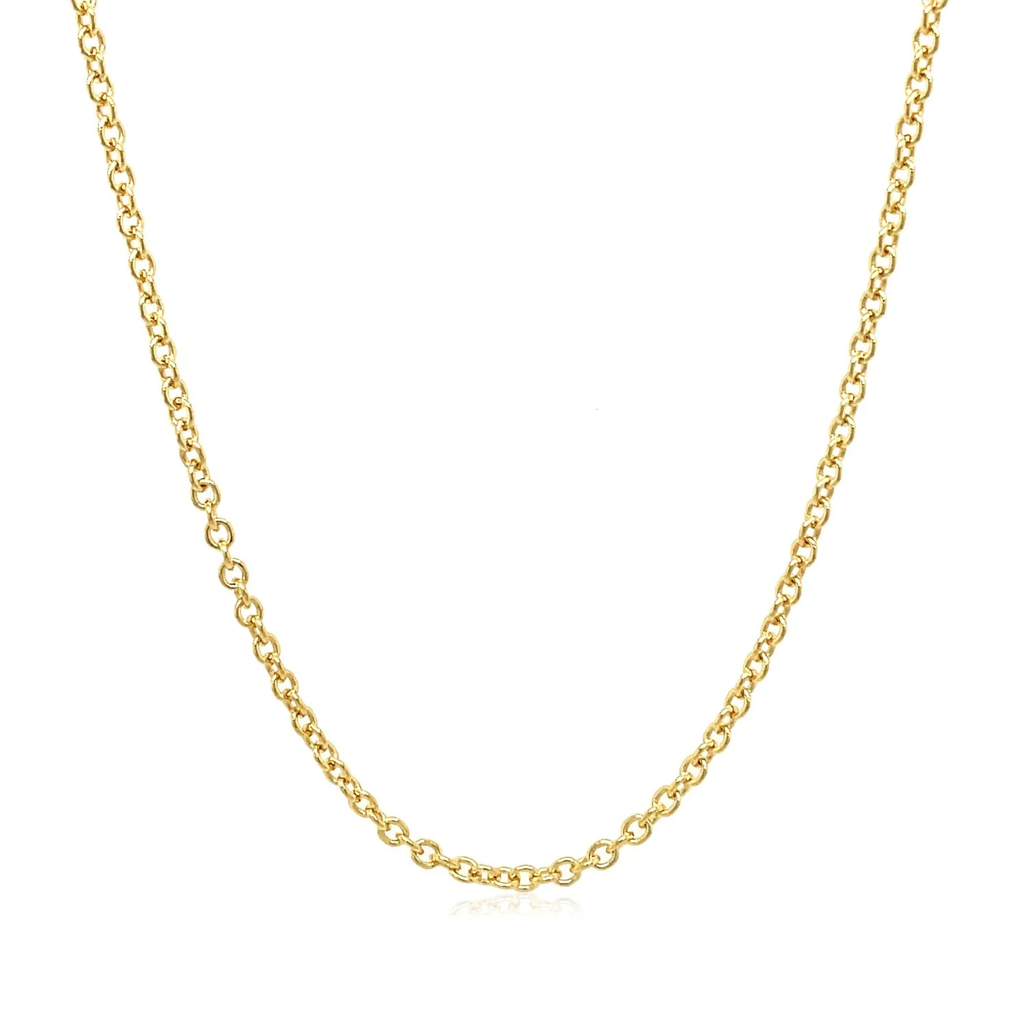 14k Yellow Gold Round Cable Link Chain 1.9mm - Image 9