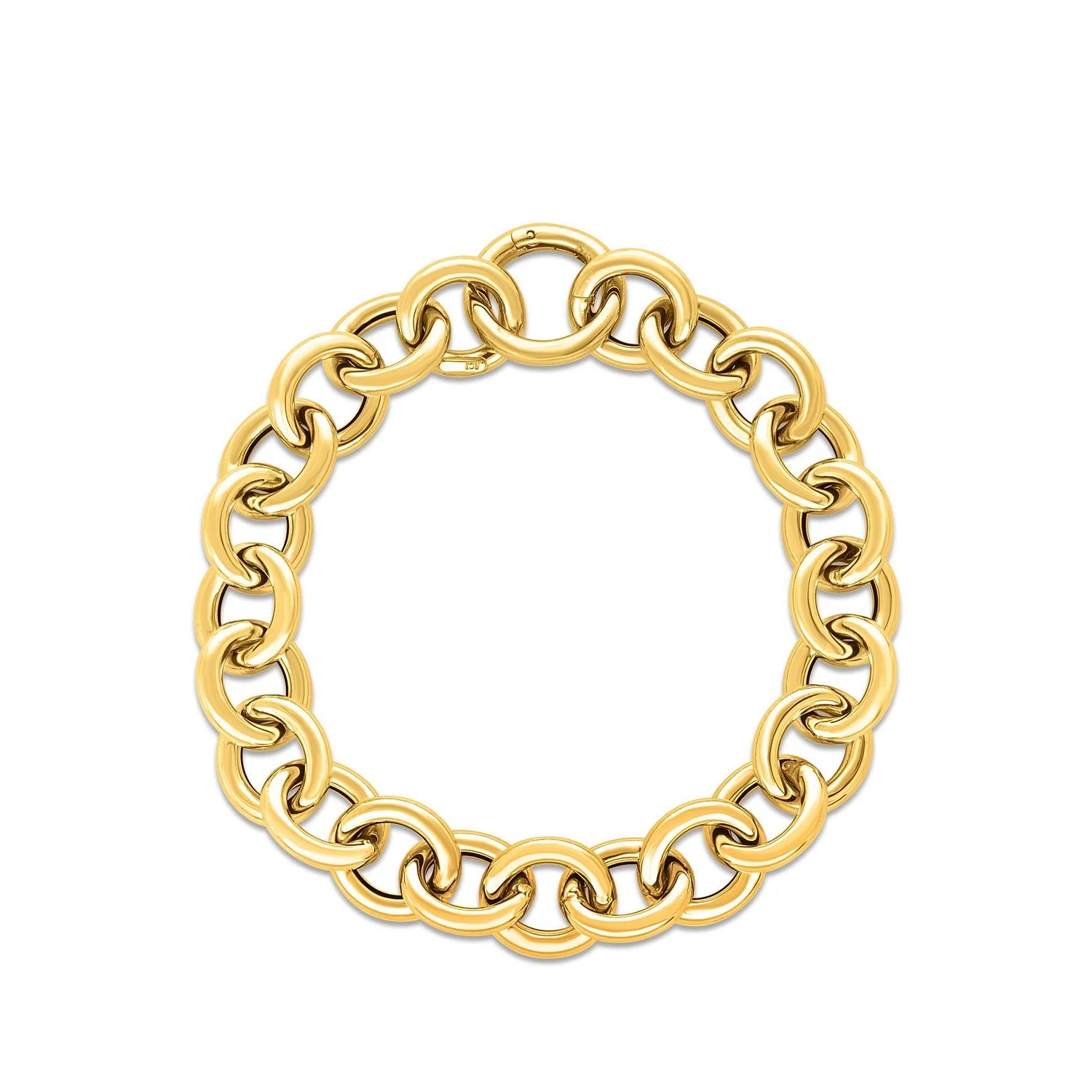 14k Yellow Gold Round Link Bracelet (11.60 mm) - Image 2