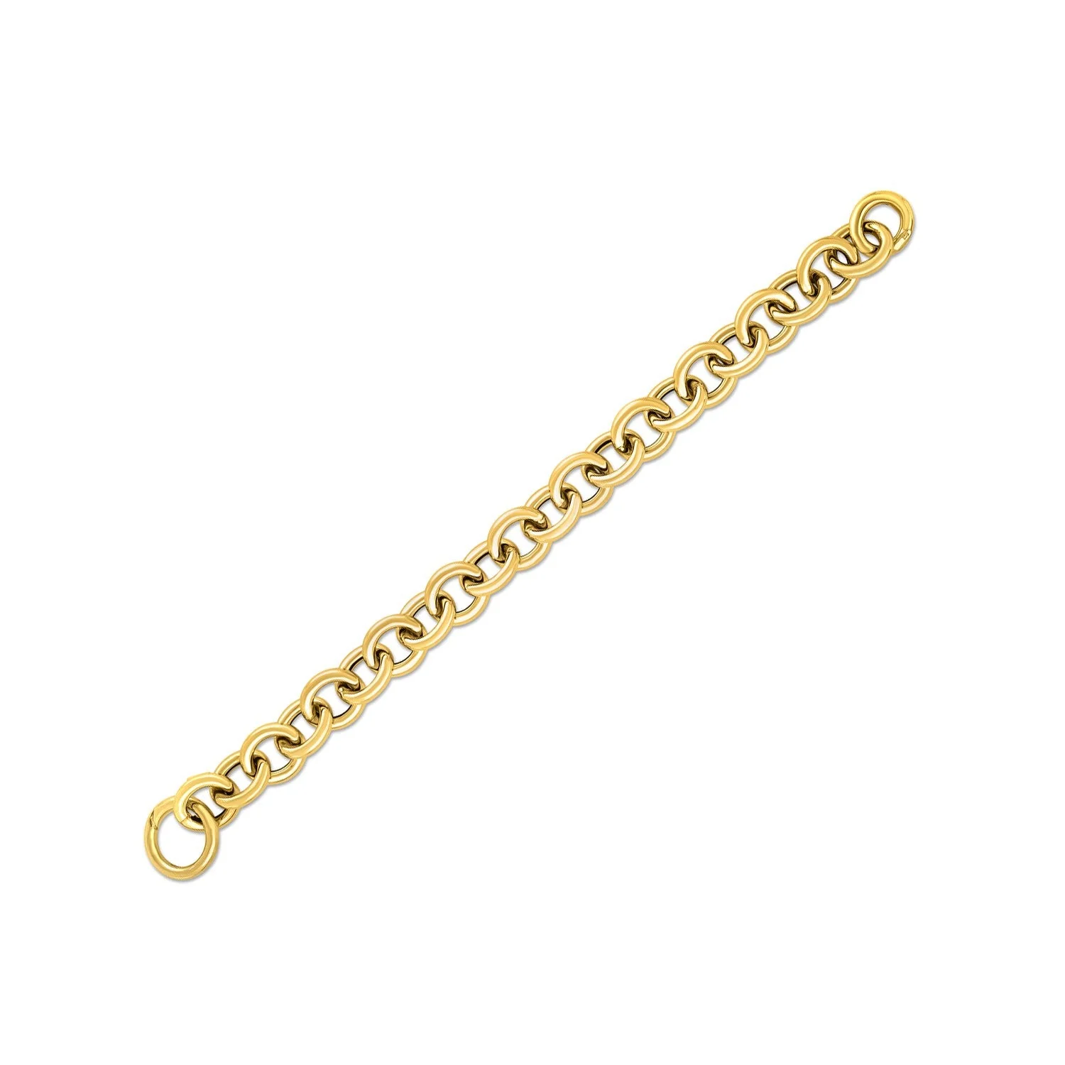 14k Yellow Gold Round Link Bracelet (11.60 mm) - Image 3