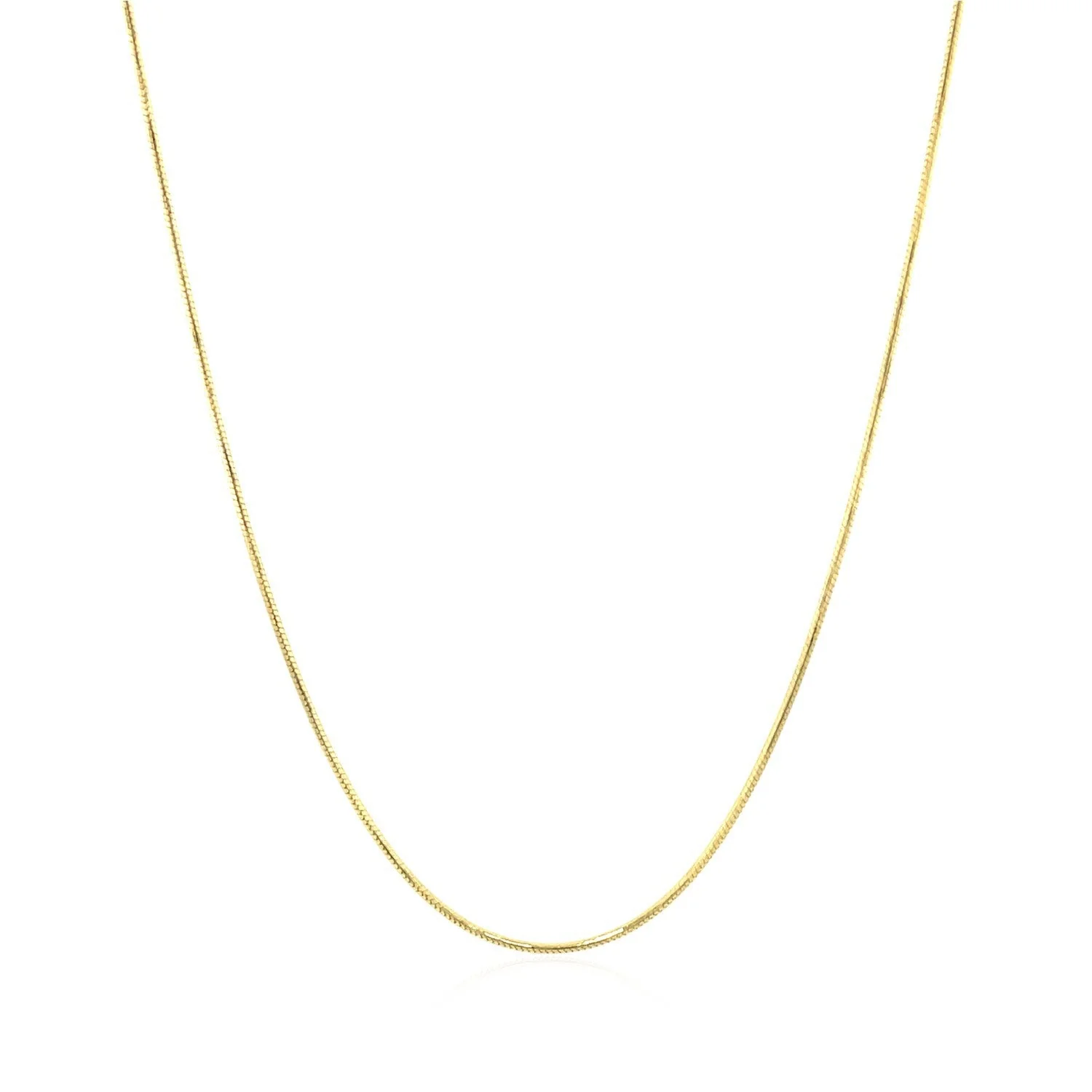14k Yellow Gold Round Snake Chain 0.7mm - Image 2