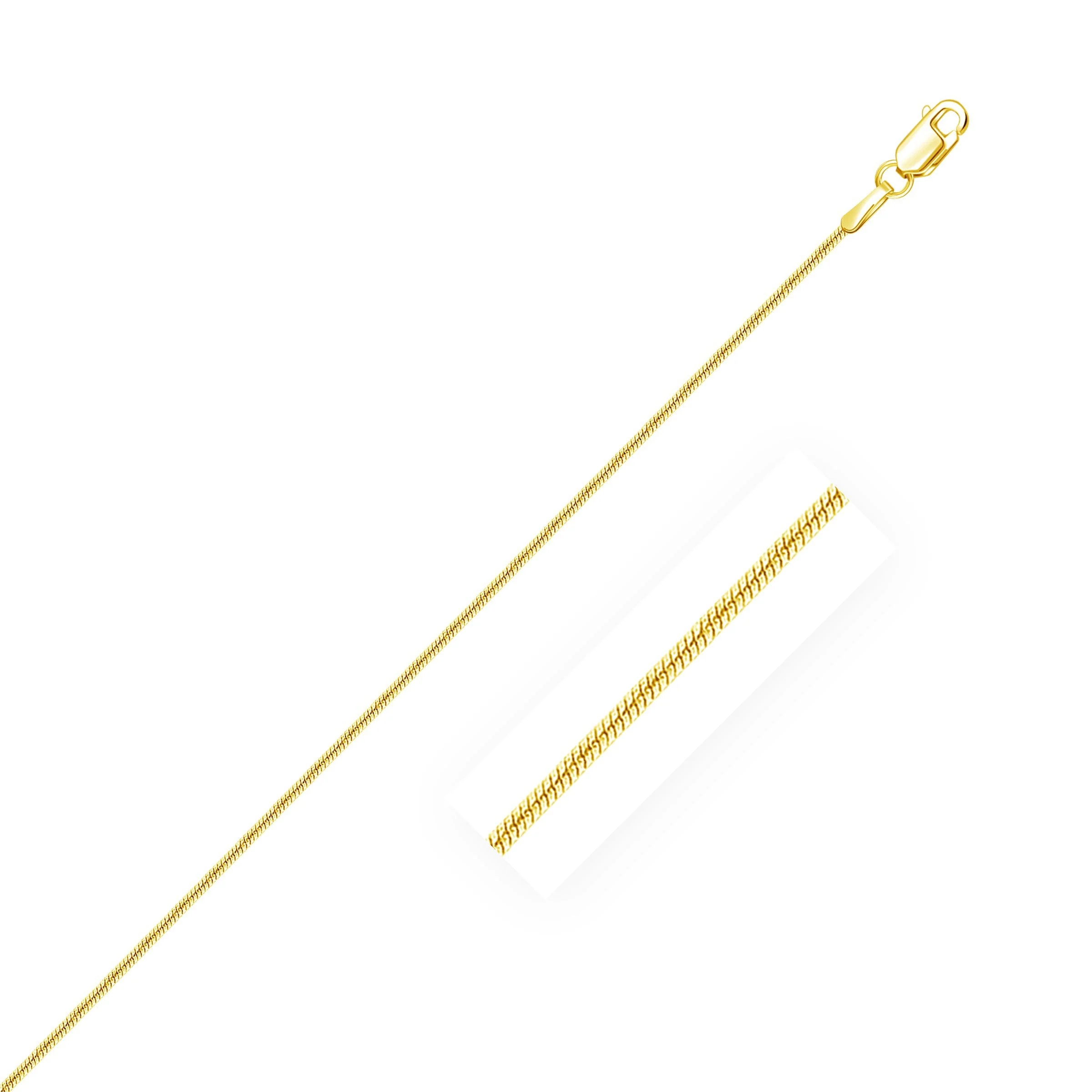 14k Yellow Gold Round Snake Chain 0.9mm - Image 7